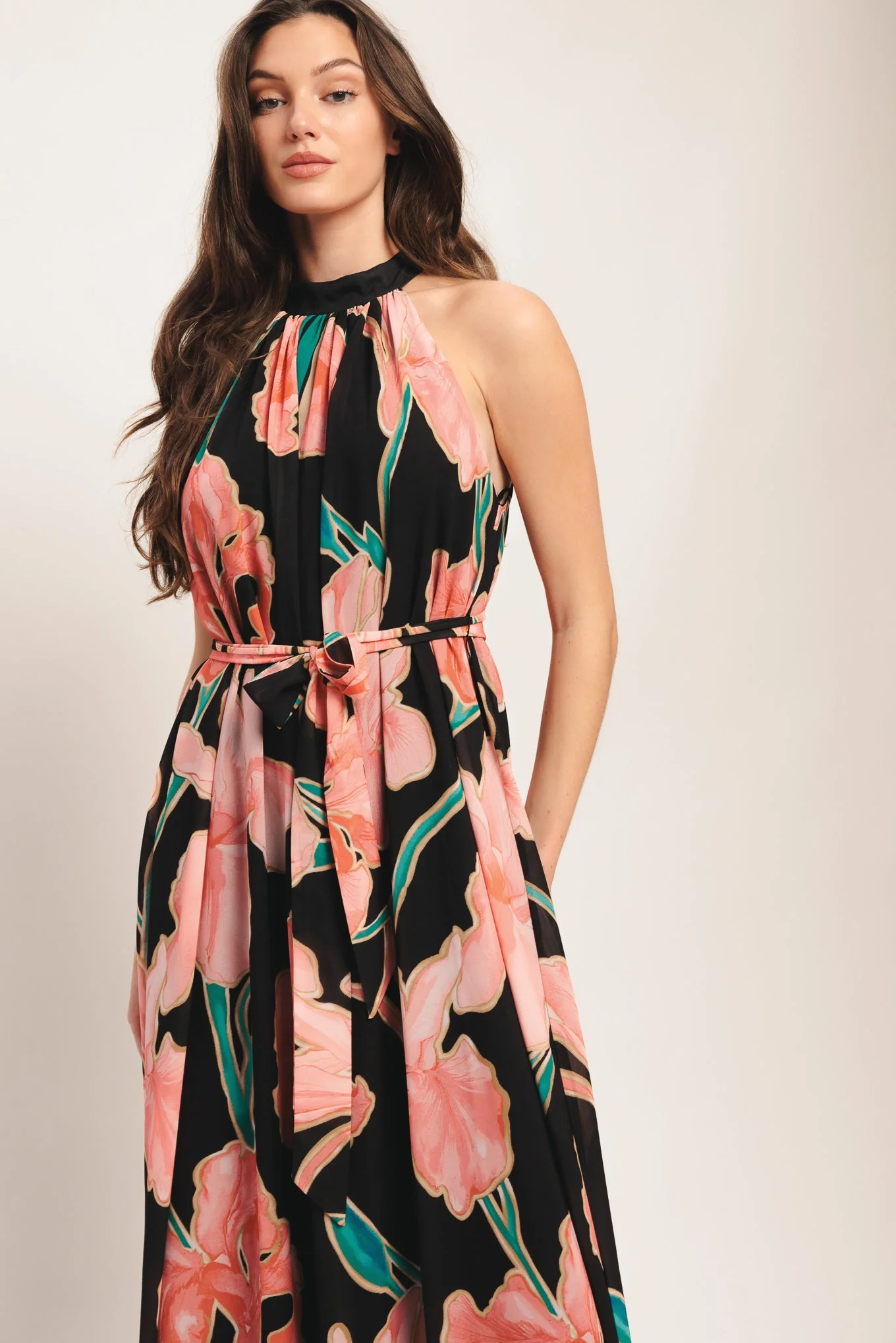 GARDEN NOIR BLACK FLORAL MAXI DRESS - Image 5
