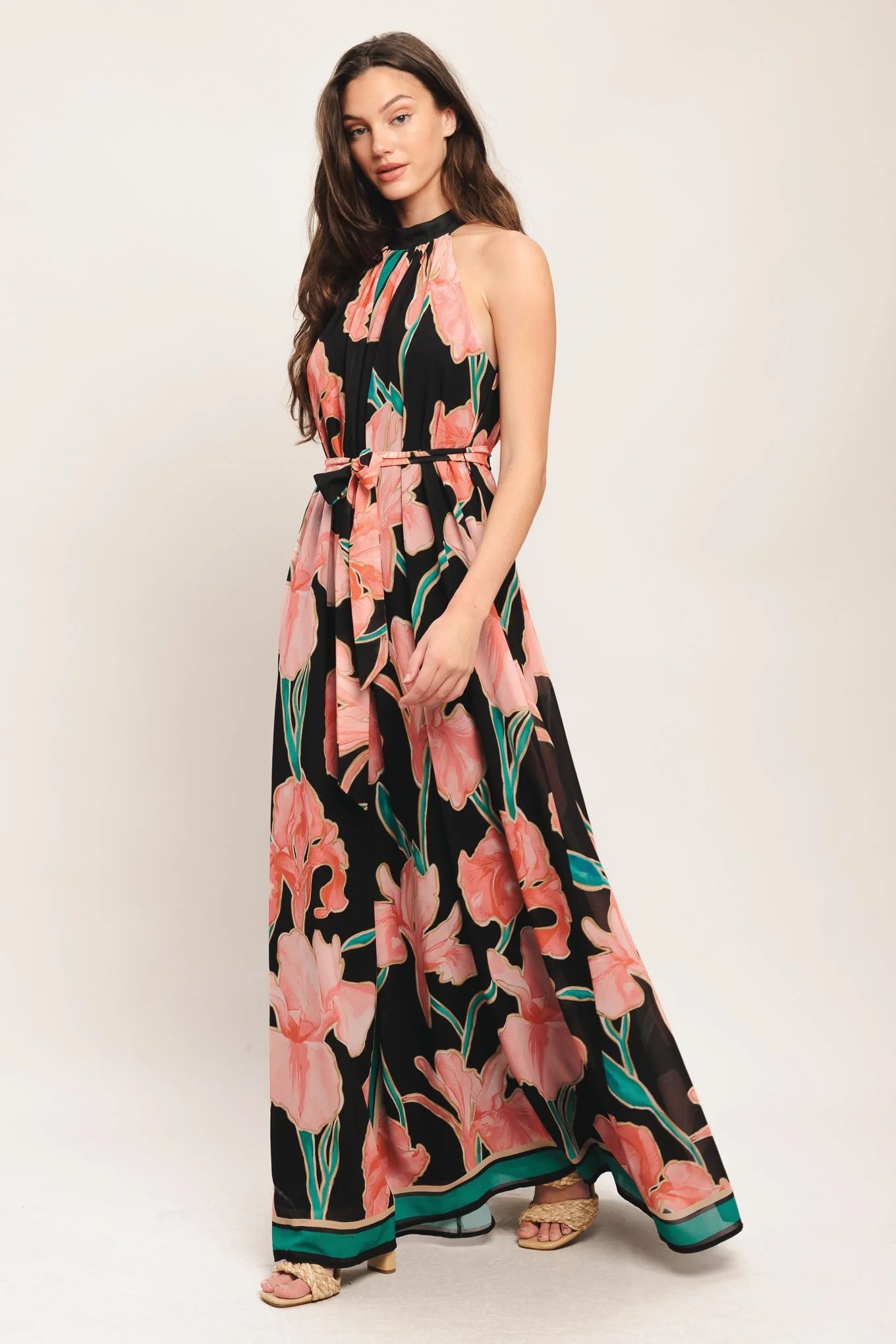 GARDEN NOIR BLACK FLORAL MAXI DRESS - Image 6