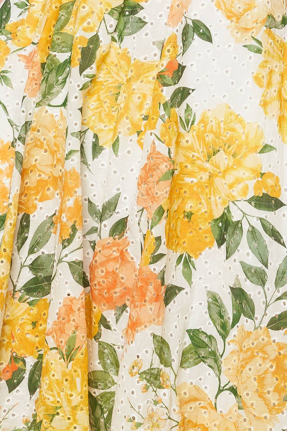 GARDEN OF DREAMS - YELLOW - EYELET MIDI DRESS - Image 9