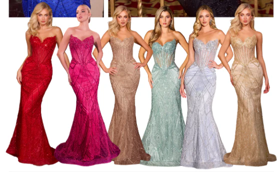GEMINI GOWN - BEADED SEQUIN FITTED STRAPLESS GOWN - Image 15