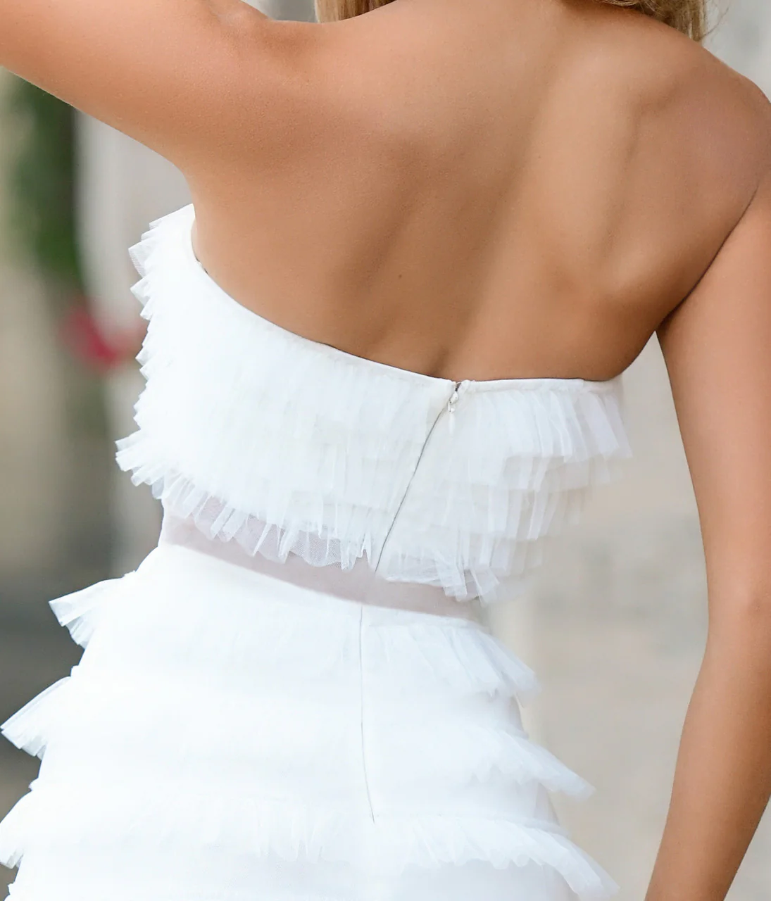 Georgia Mini Dress - White - Image 4