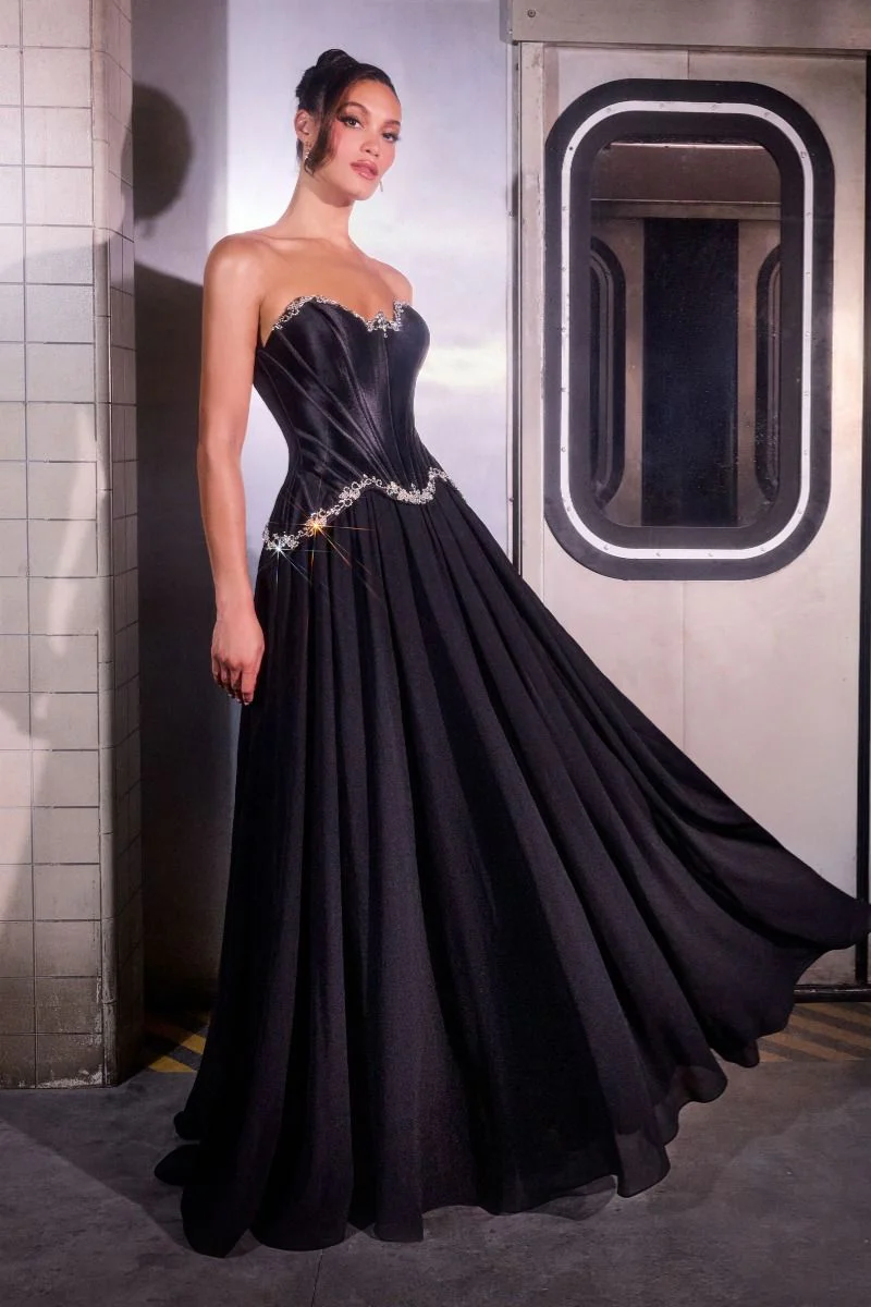 Georgina Corset Ball Gown With Scarf - Image 2
