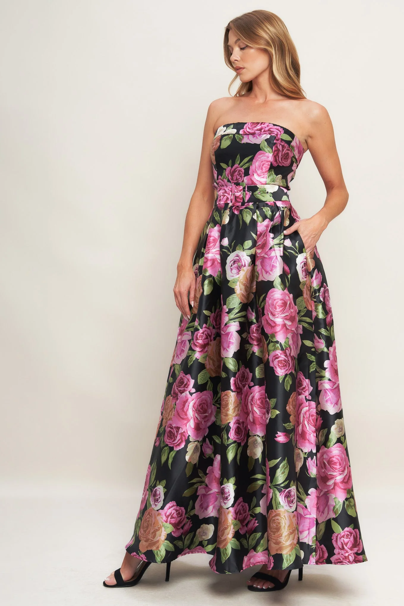 GLAMOUR GARDEN FLORAL MAXI DRESS