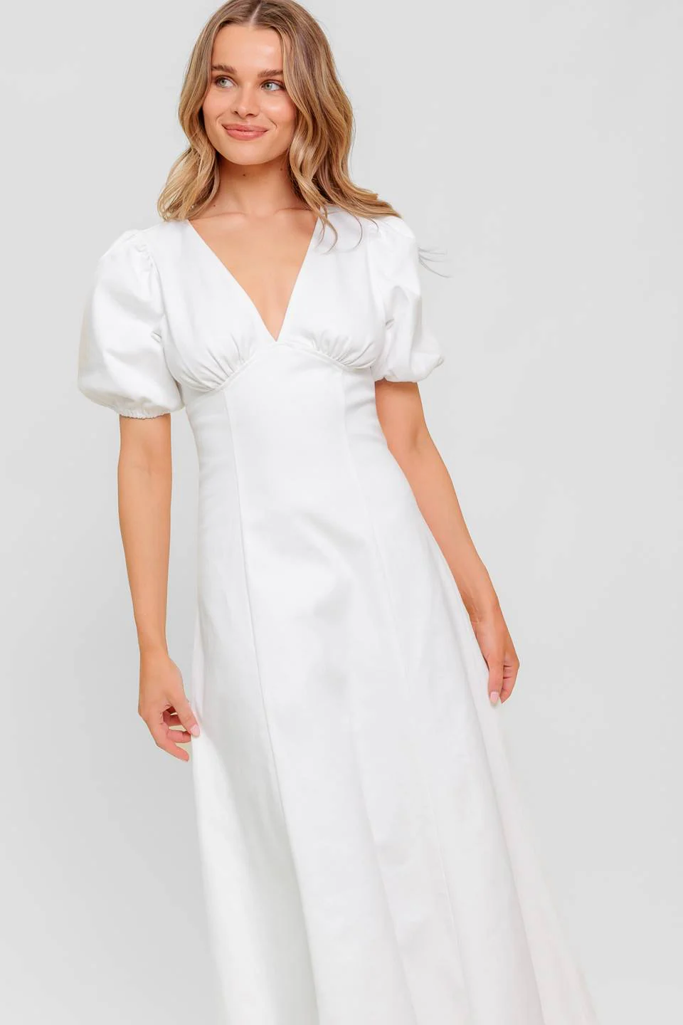 GLENDA MIDI DRESS - WHITE DENIM - FINAL SALE - Image 4