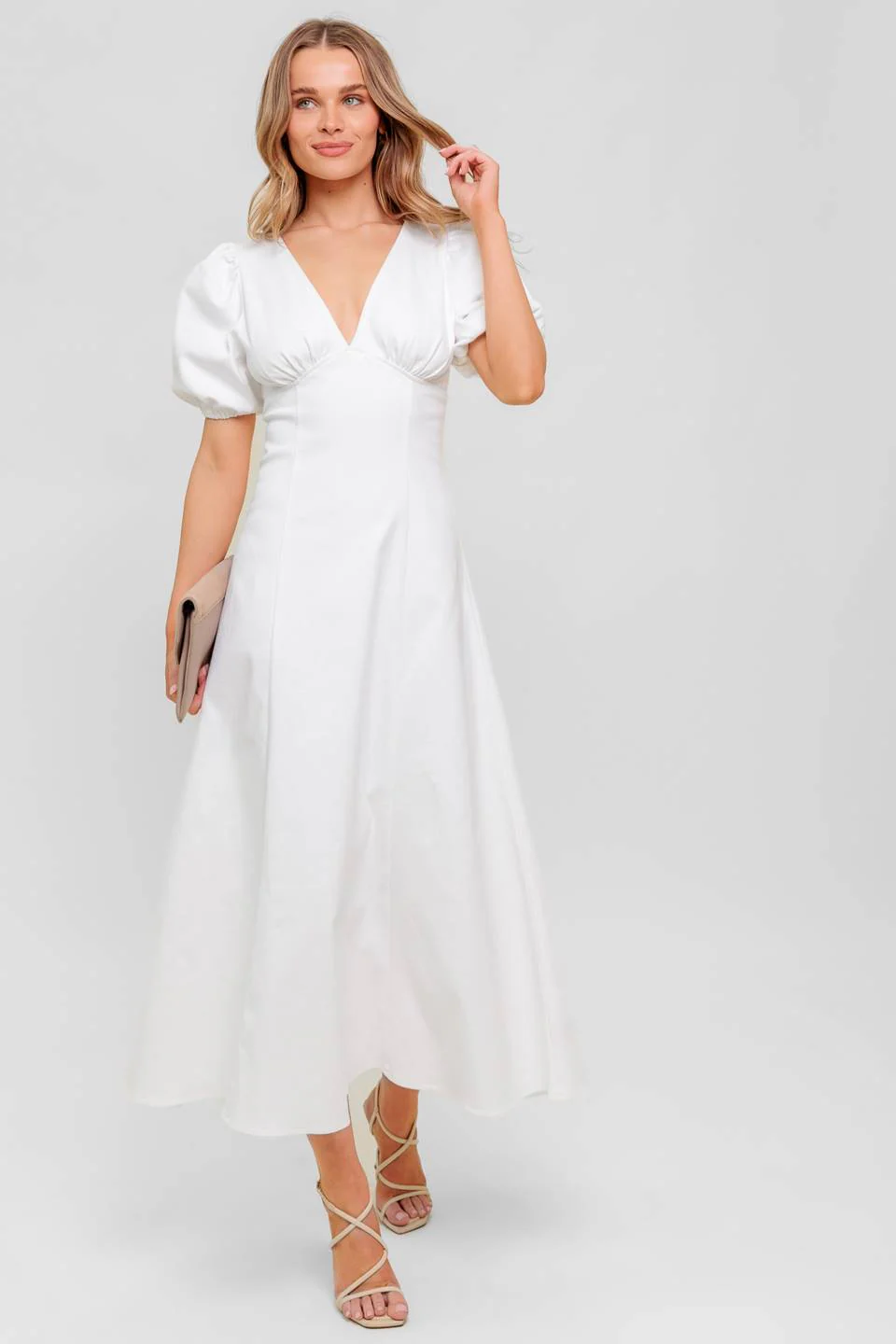 GLENDA MIDI DRESS - WHITE DENIM - FINAL SALE - Image 5