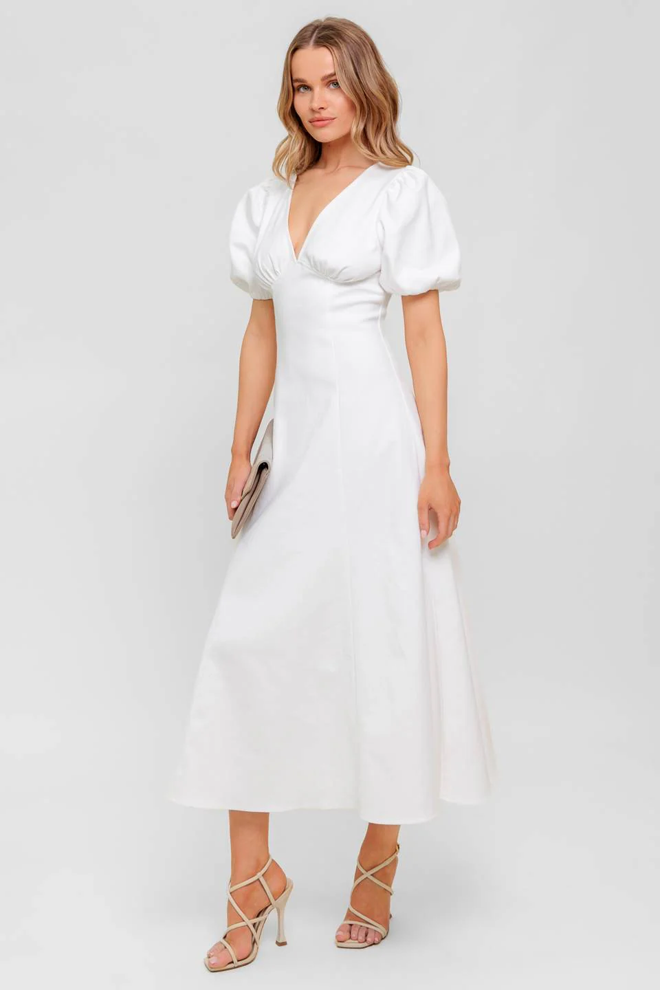 GLENDA MIDI DRESS - WHITE DENIM - FINAL SALE - Image 6