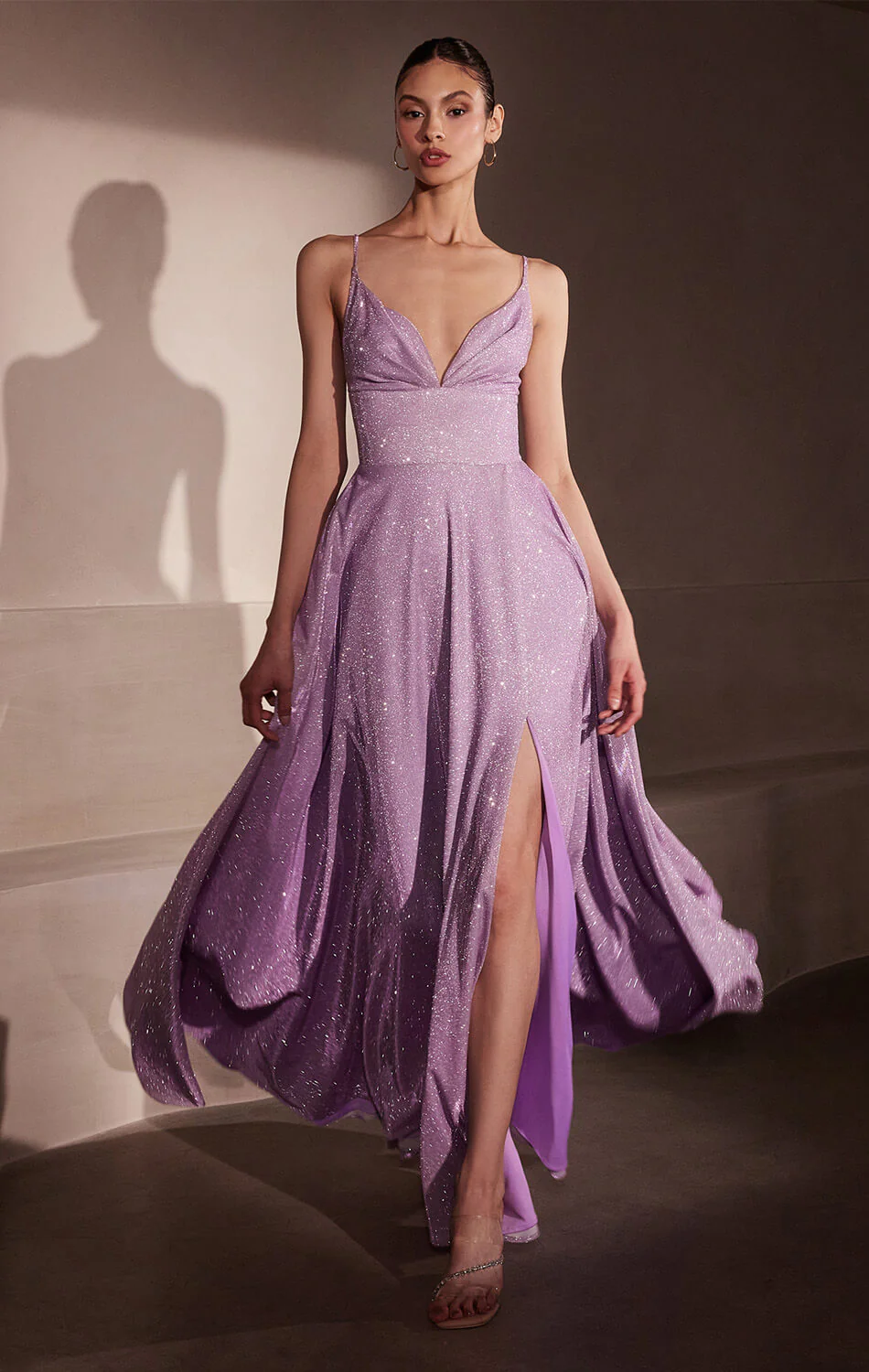 Gwendolyn Gown – Shimmer Lace-Up Back A-Line Evening Dress - Image 11