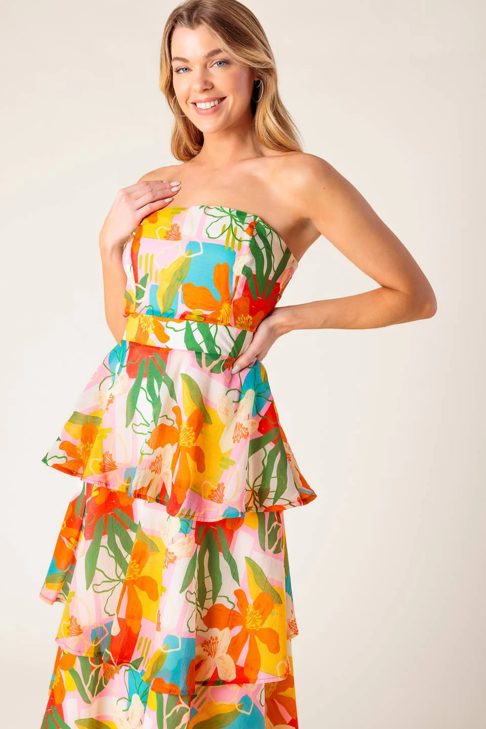 HALF PAST SUNSET - TROPICAL PRINT MAXI DRESS - Image 5