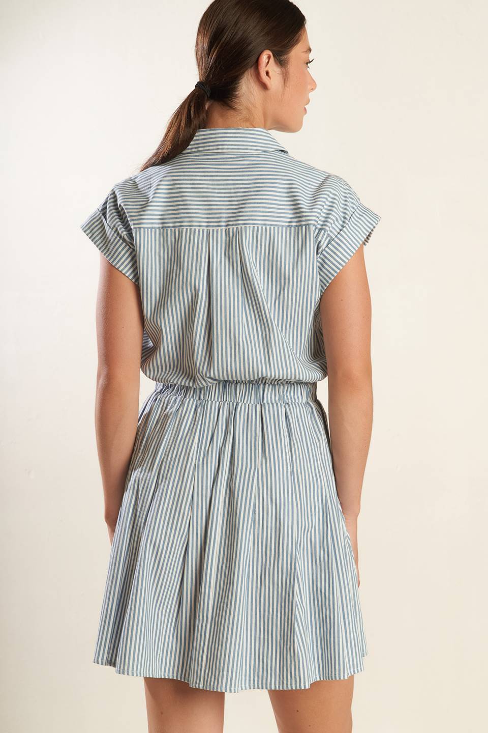 HARBOR DAYS - BLUE STRIPE MINI DRESS WITH POCKETS - Image 2