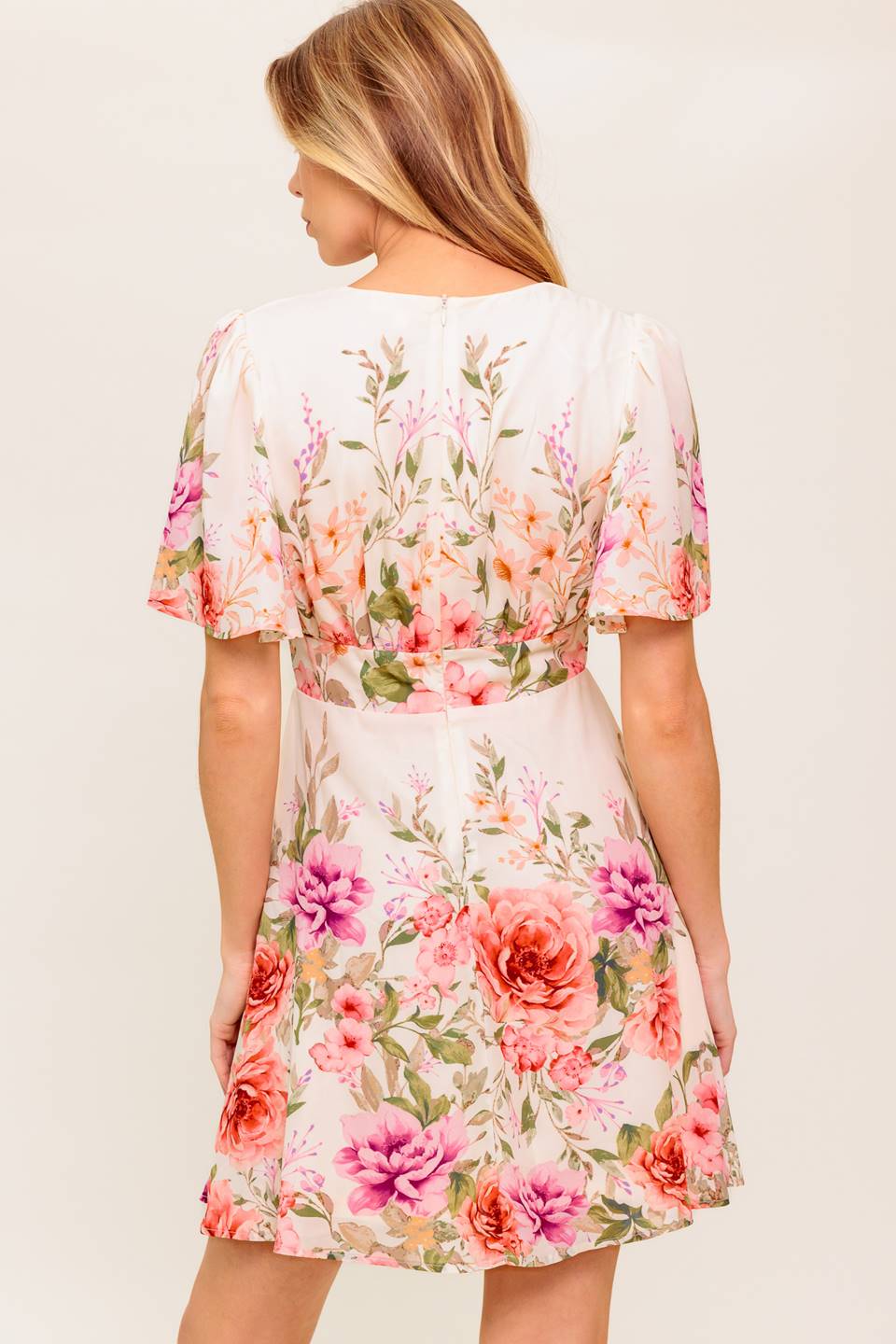 IMANI PRINTED MINI DRESS - LIGHT PINK - Image 2