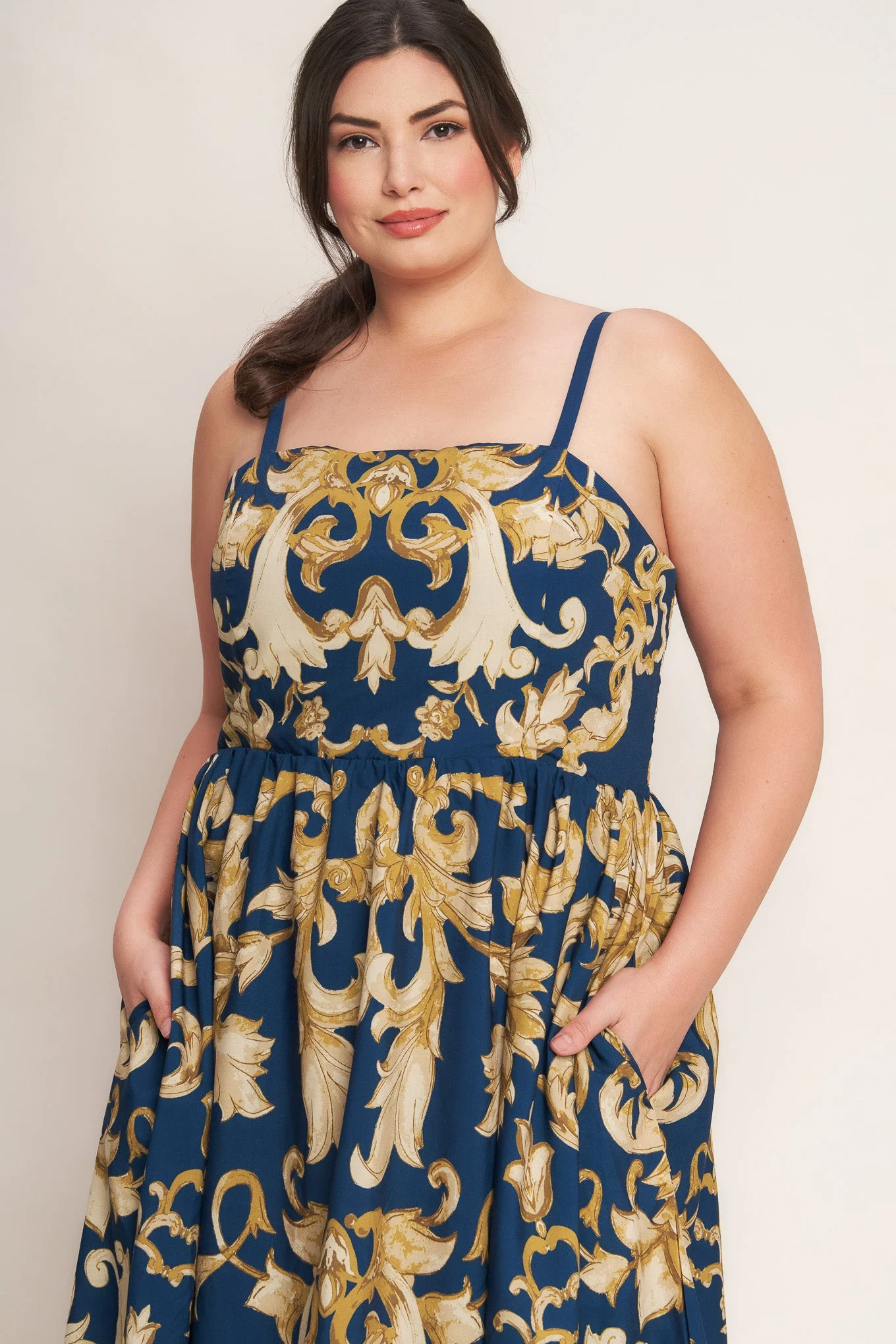 IMPERIAL BLOOM BLUE MIDI DRESS - Image 12