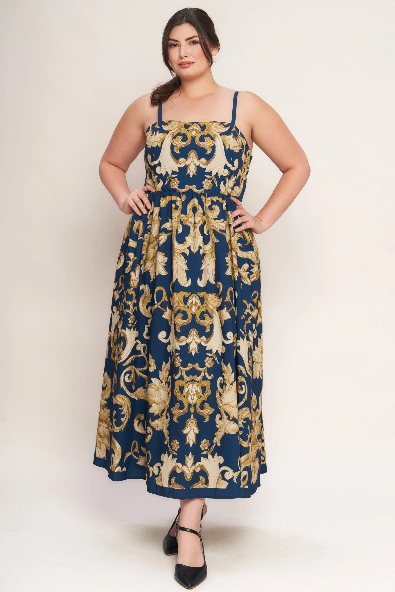 IMPERIAL BLOOM BLUE MIDI DRESS - Image 8