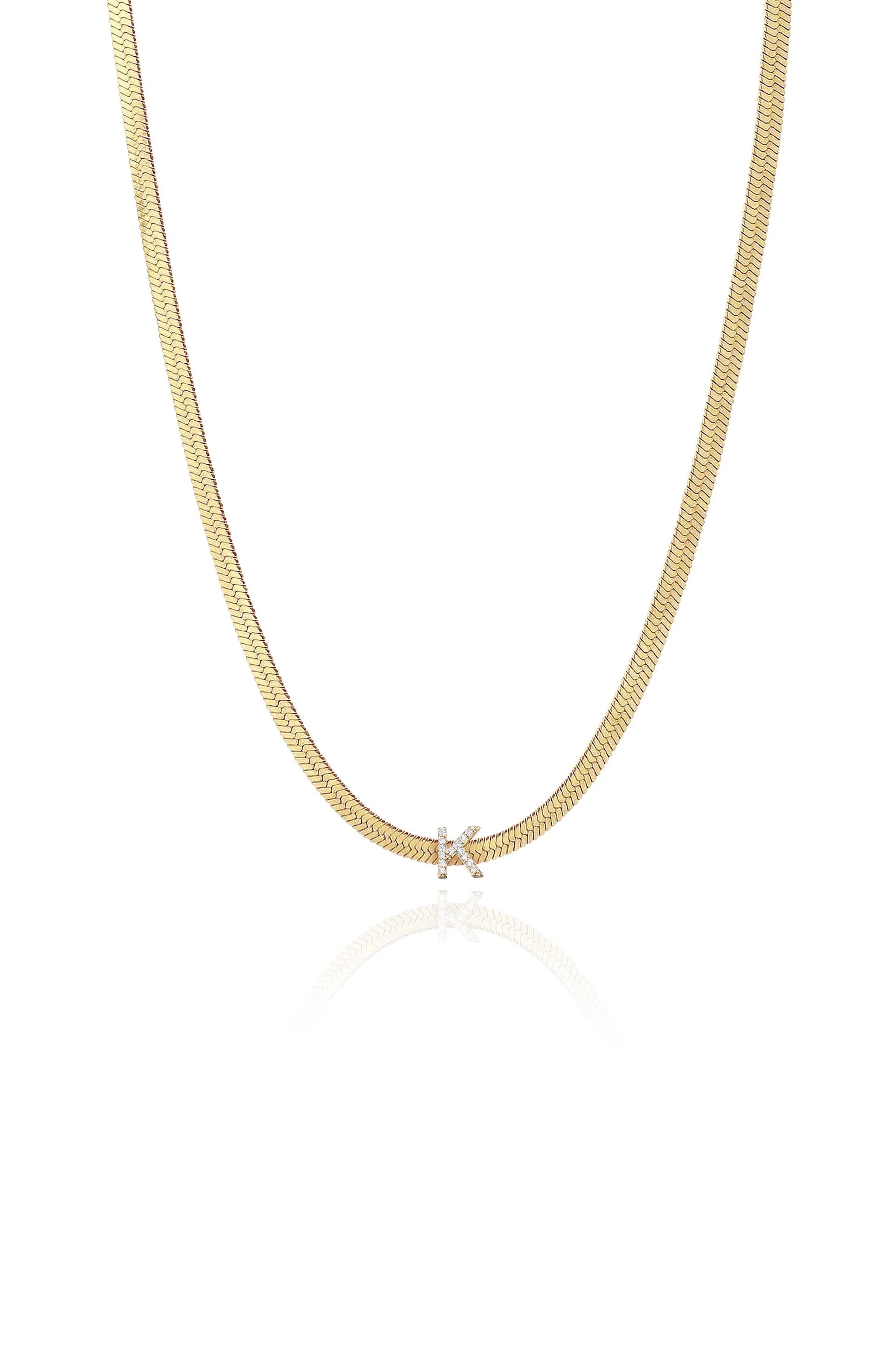 Initial Herringbone Necklace - Image 16