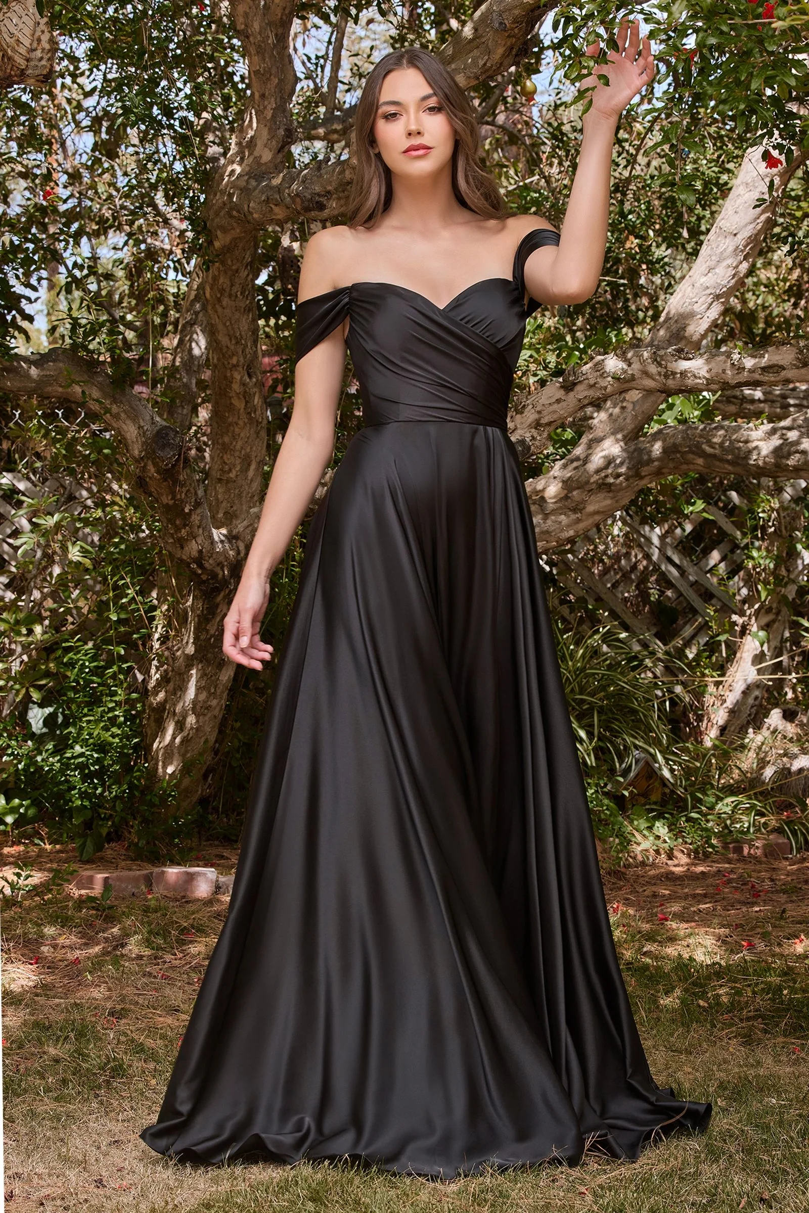 JILLIAN GOWN - A-LINE SOFT SATIN OFF THE SHOULDER DRESS - Image 2