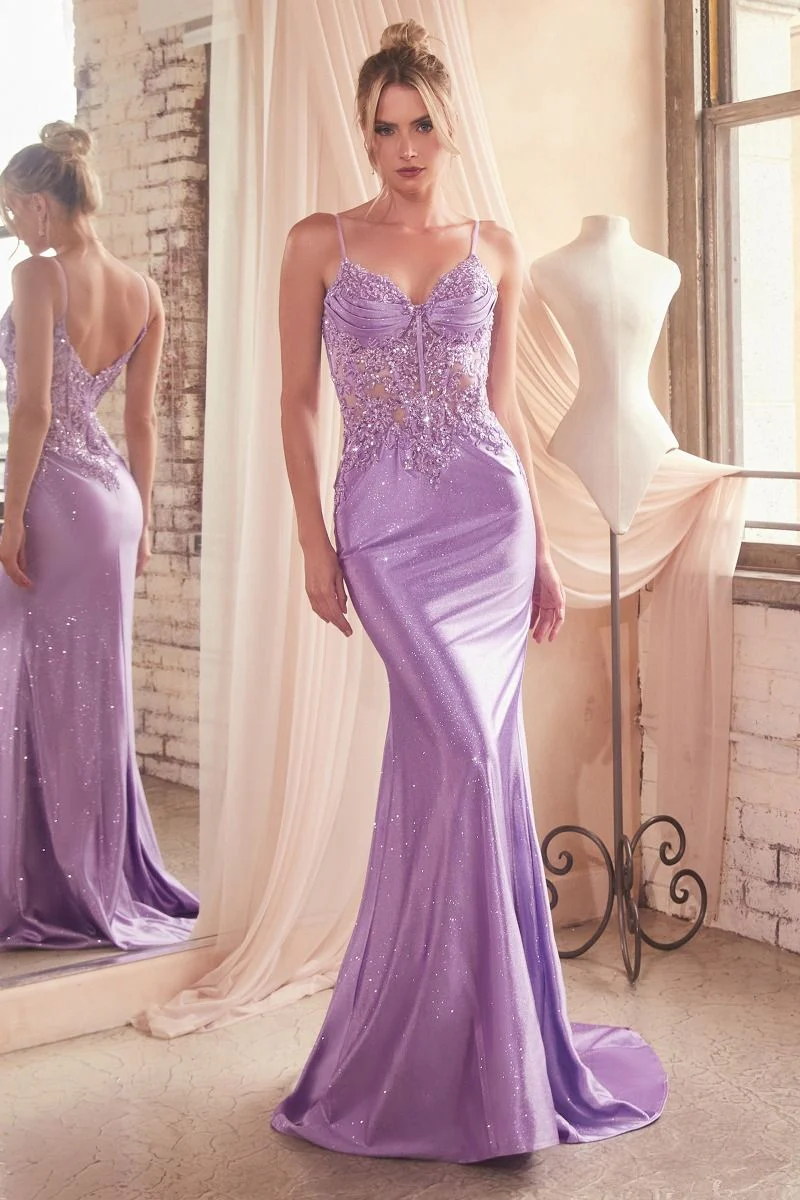Jodie Gown - Fitted Lace Appliqué Evening Dress - Image 9