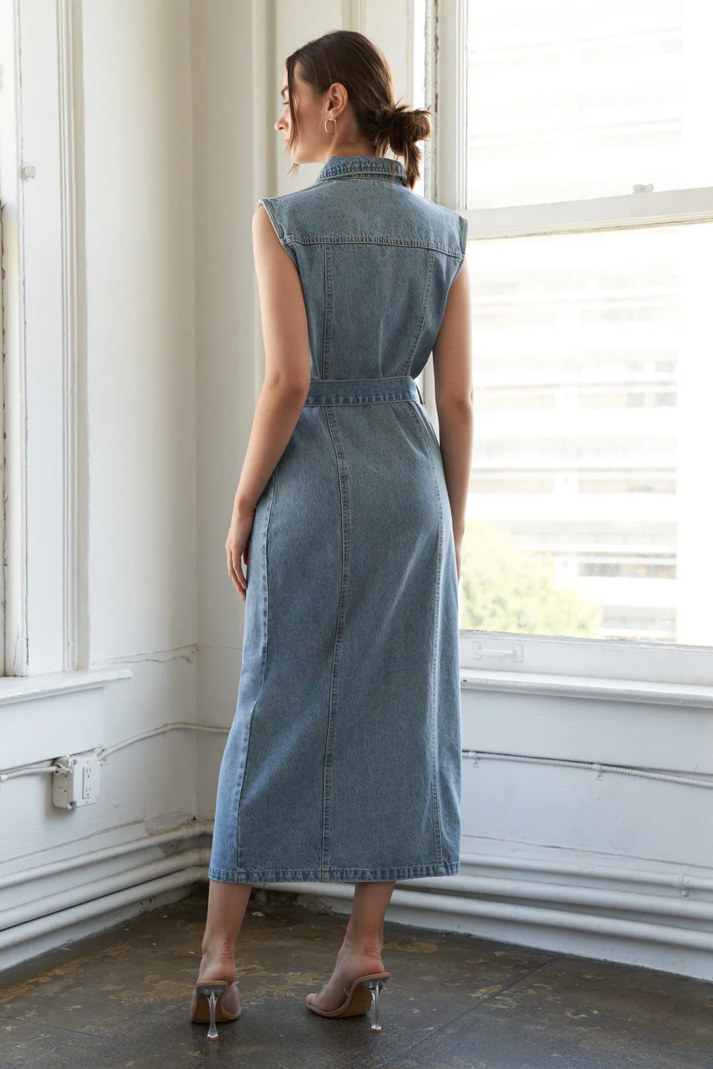 JUST FOLLOW ME - DENIM MIDI DRESS - Image 3