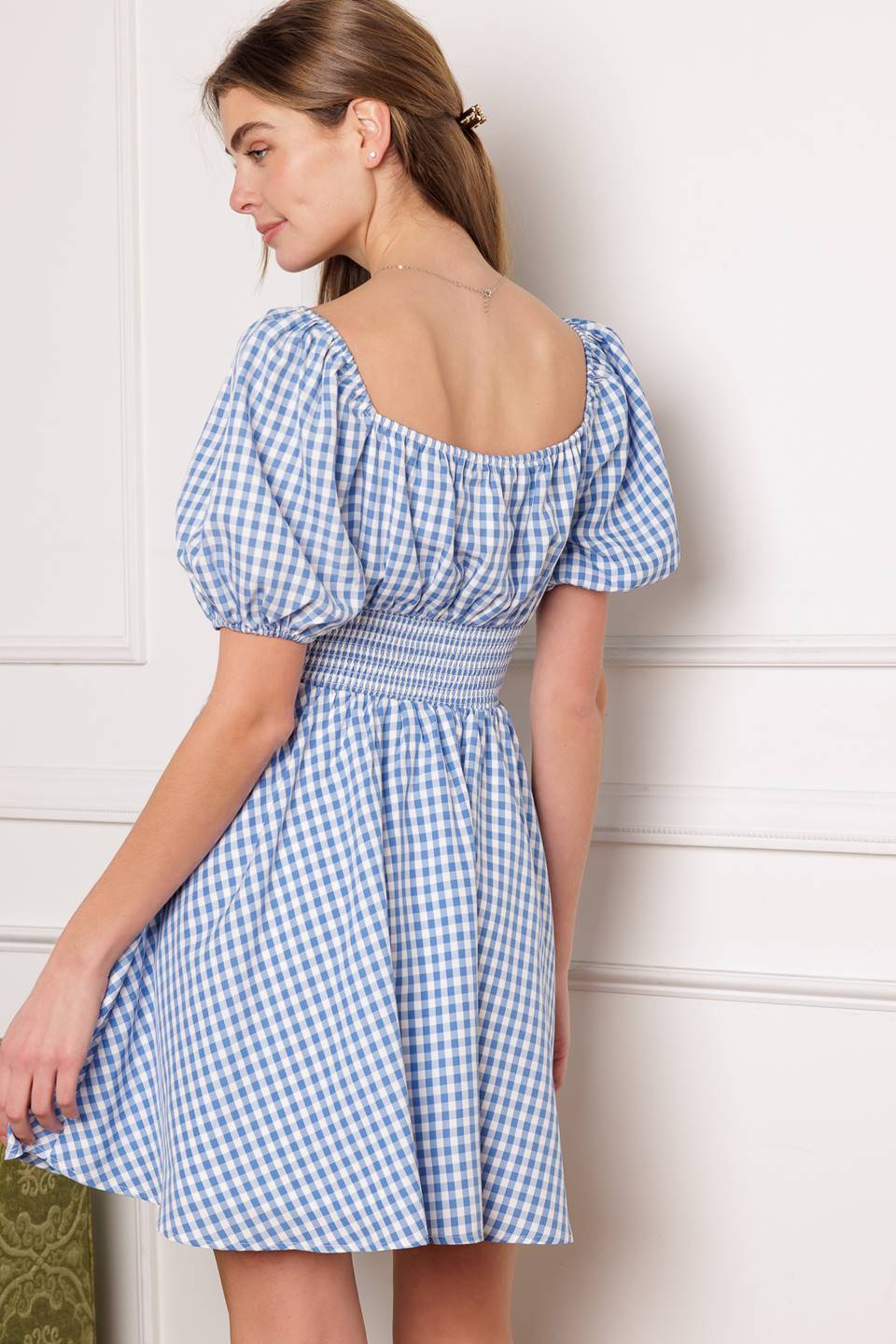KANSAS SKIES - BLUE GINGHAM MINI DRESS - Image 7