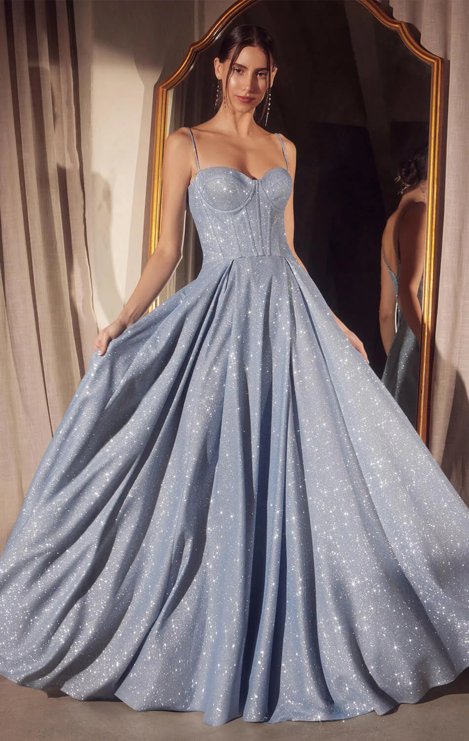 Krista Gown - Glitter Dusted A-line Corset Dress - Image 2