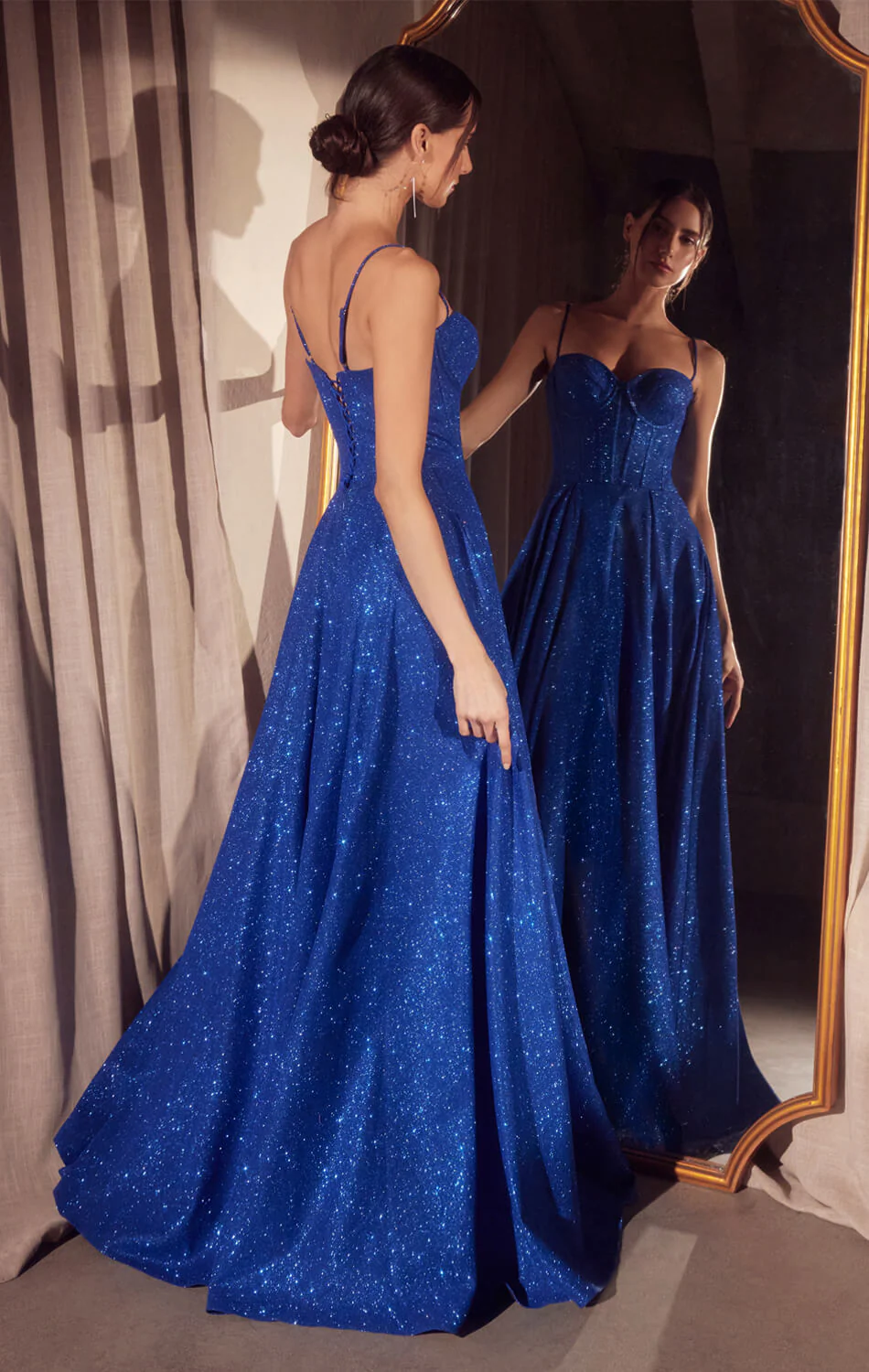 Krista Gown - Glitter Dusted A-line Corset Dress - Image 6