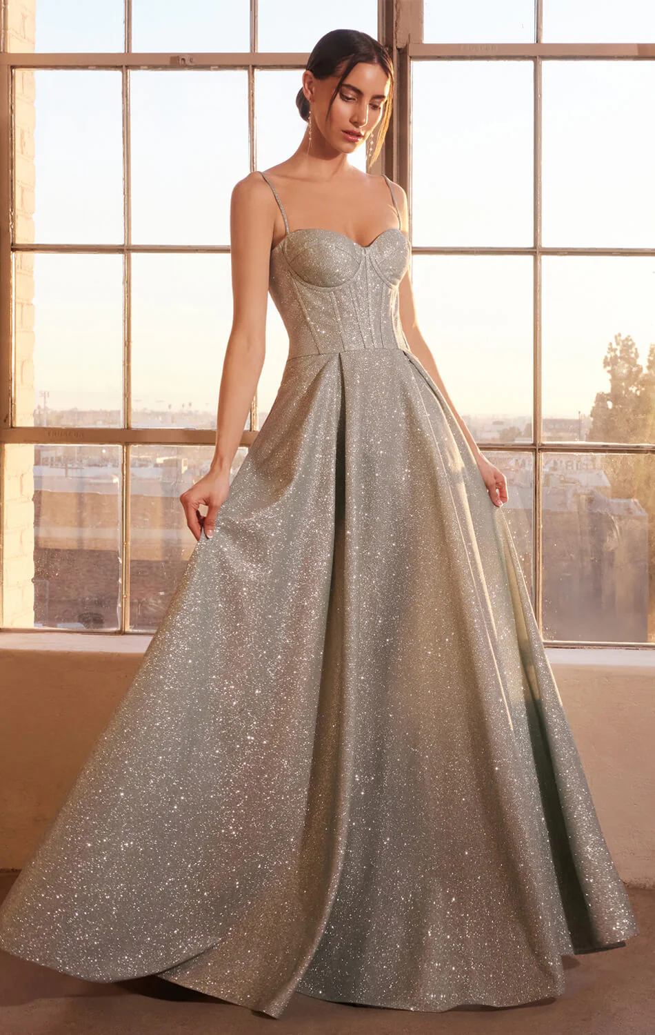 Krista Gown - Glitter Dusted A-line Corset Dress - Image 7