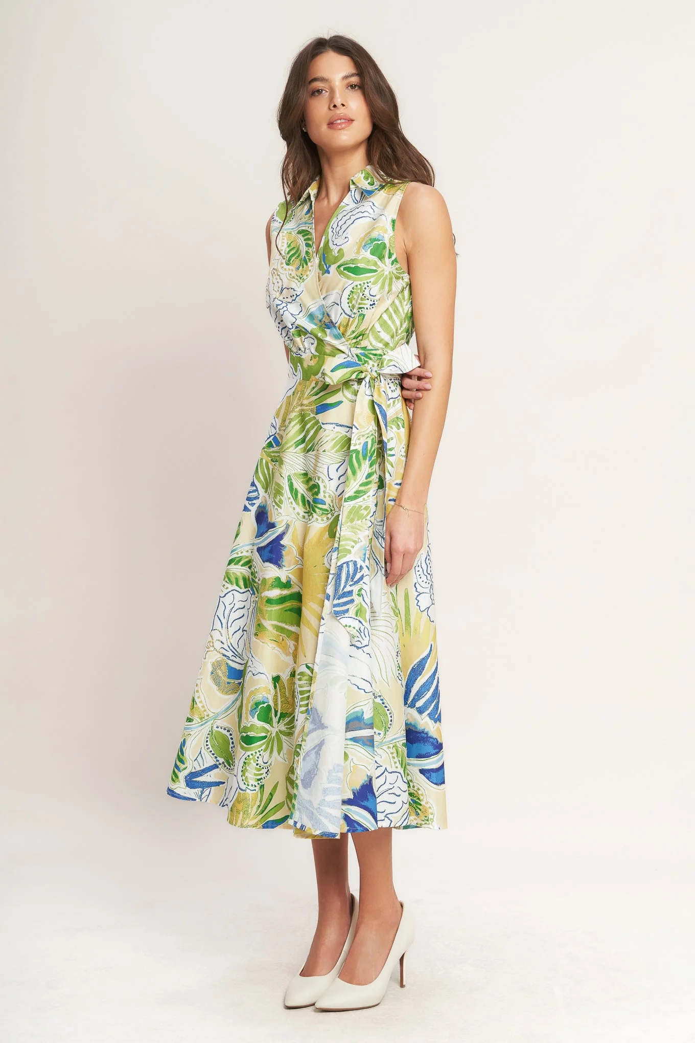 LAGOON FLOW MIDI WRAP DRESS - Image 4