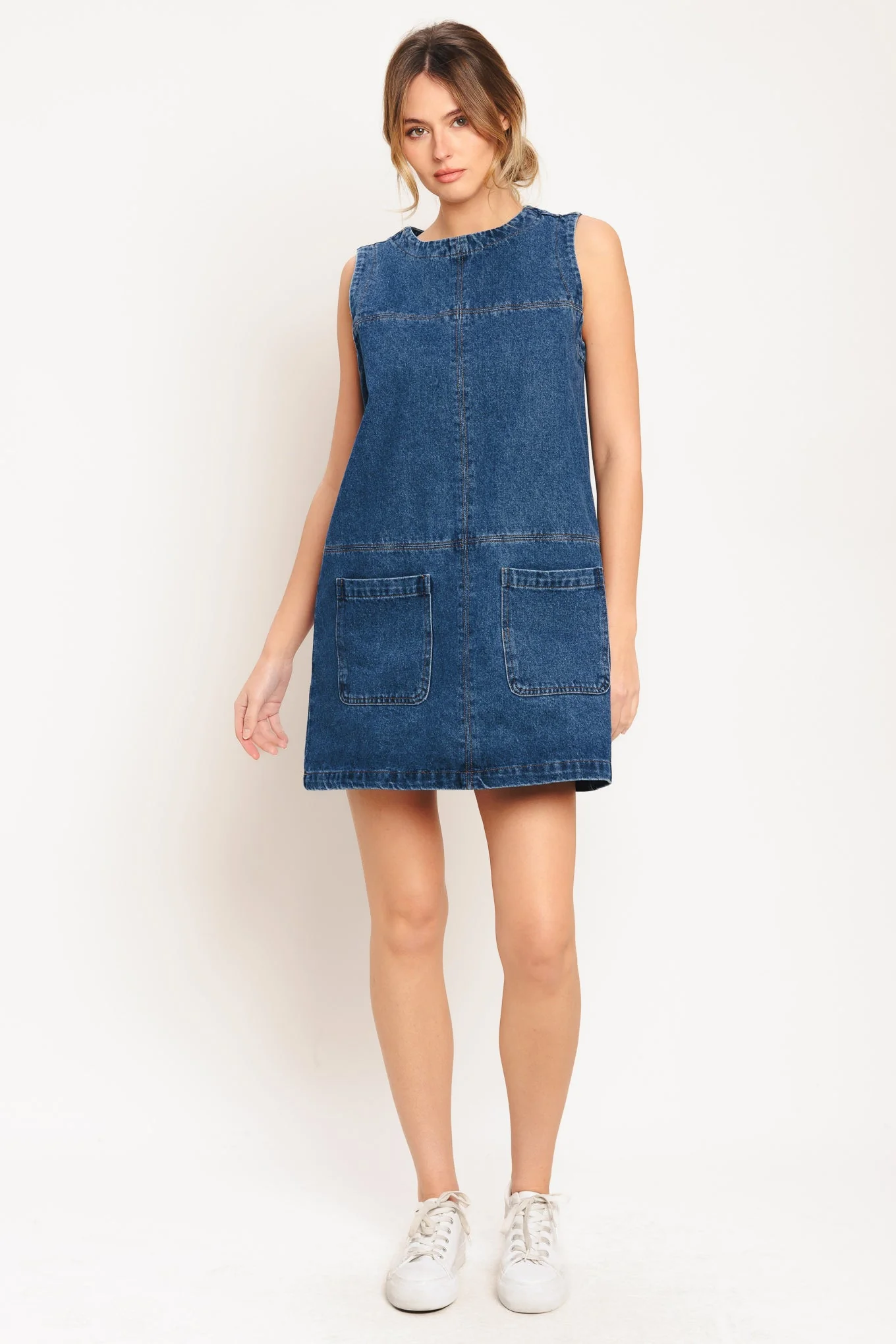 LAIDBACK CHIC DENIM SHIFT DRESS - Image 4