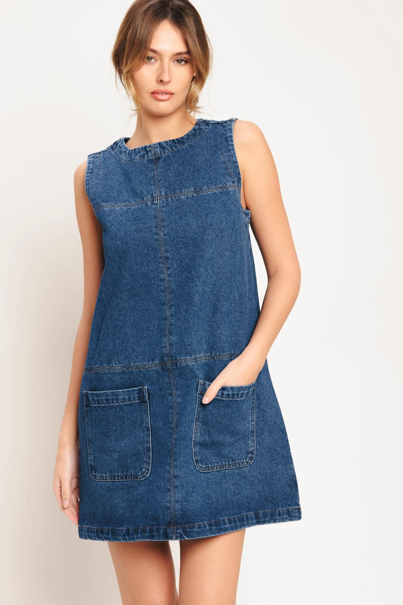 LAIDBACK CHIC DENIM SHIFT DRESS - Image 7
