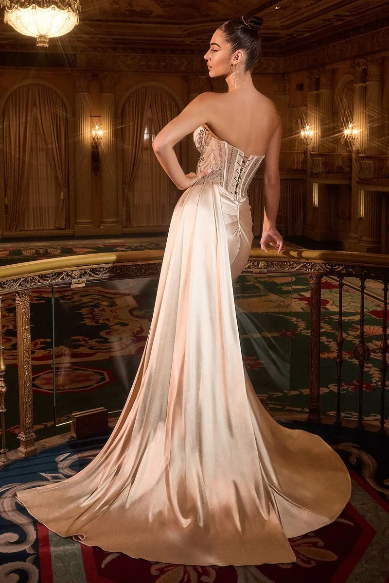 Laryn Gown - Strapless Dress With Crystal Beaded Bodice - Image 7
