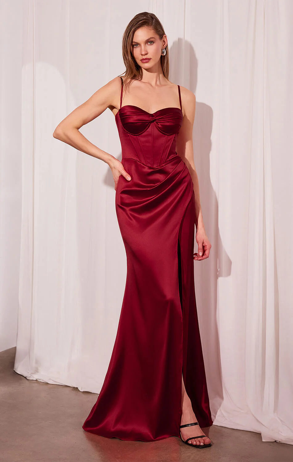 Liv Maxi Dress - Corset Style Long Satin Dress - Image 3