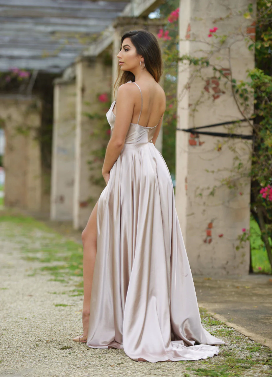LOTTIE GOWN - SATIN A-LINE DRESS - Image 64