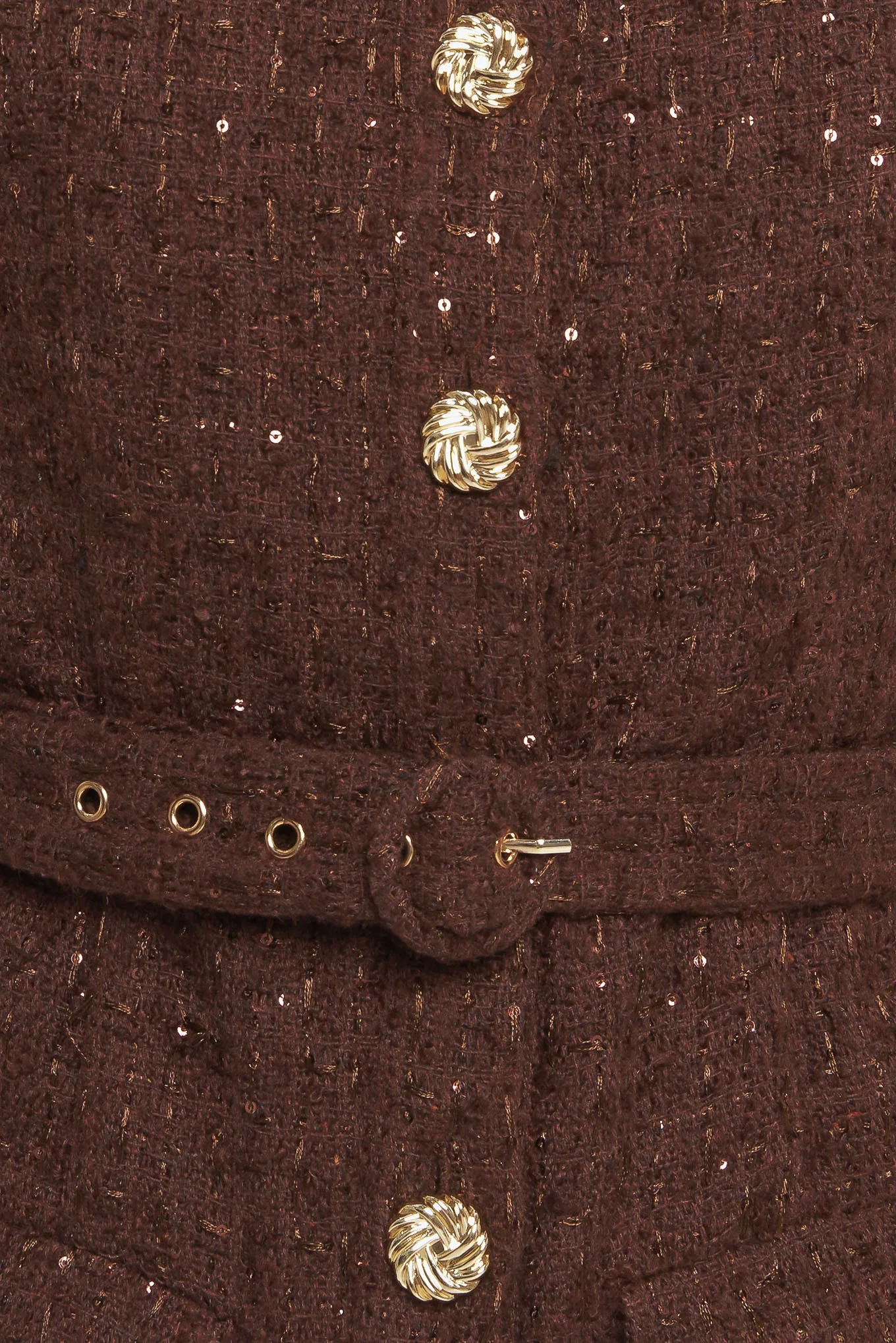 LOVELY HERITAGE BROWN TWEED MIDI DRESS - FINAL SALE - Image 6