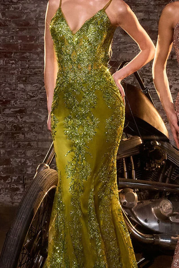 Lyra Gown - Greenery - FITTED FLORAL GLITTER PRINT CORSET GOWN - Image 2