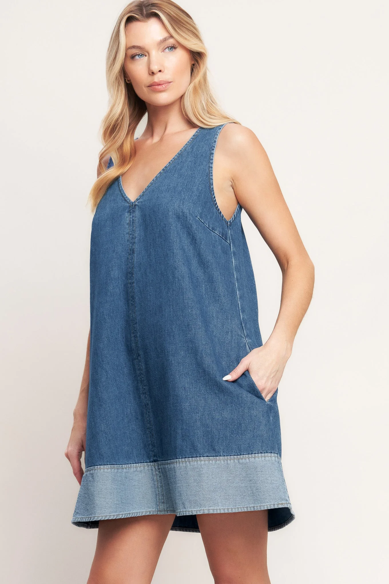 MAIN STREET DENIM MINI DRESS - Image 5