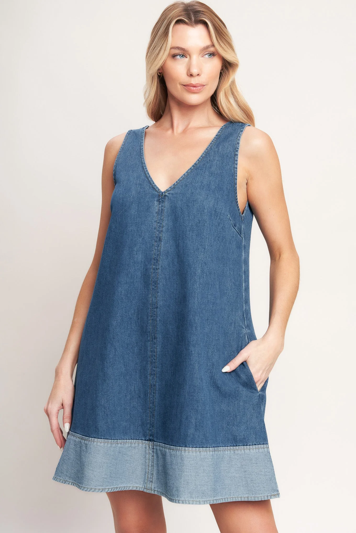 MAIN STREET DENIM MINI DRESS - Image 6
