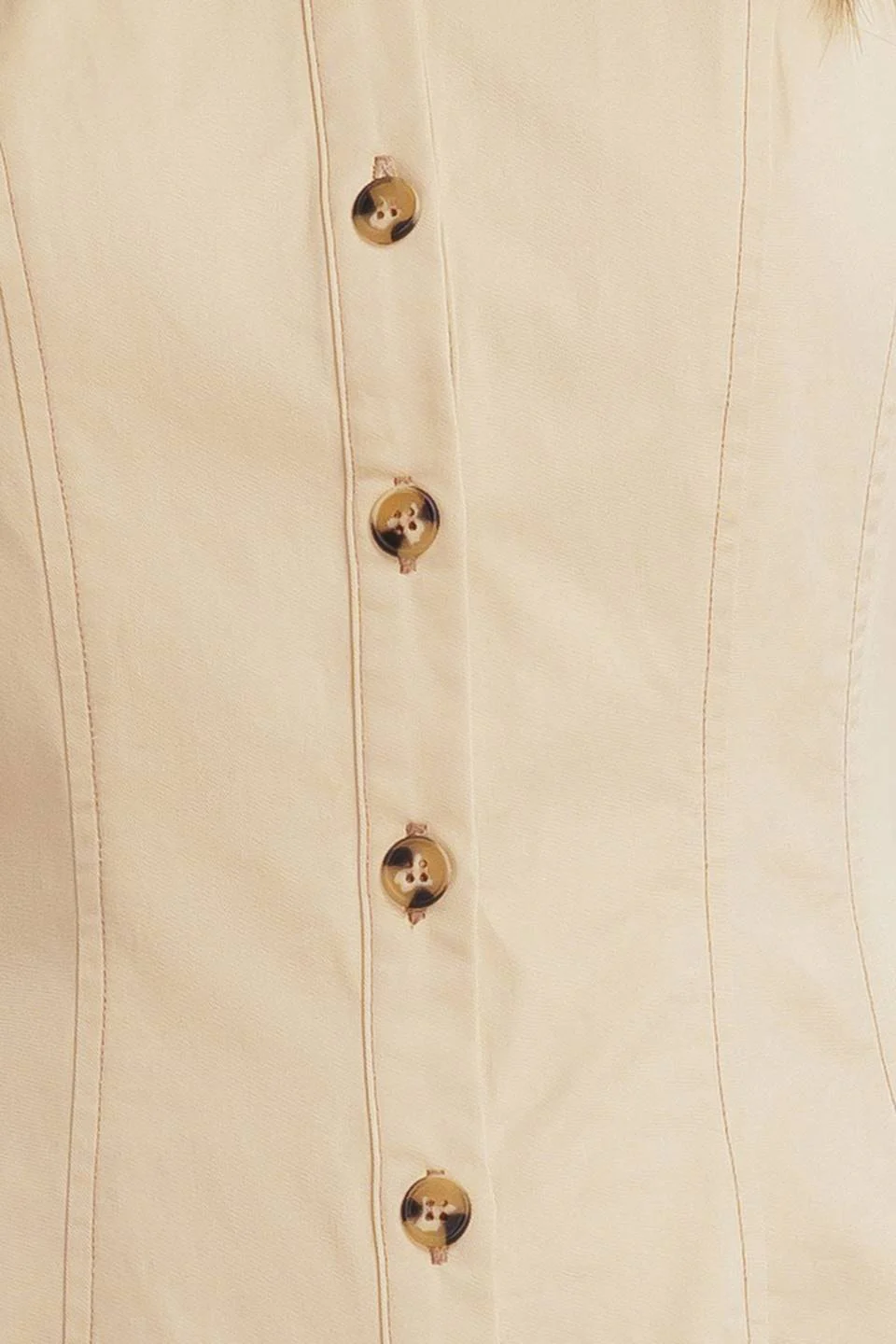 MAISIE MIDI DRESS BUTTON FRONT LIGHT BROWN DRESS - Image 9