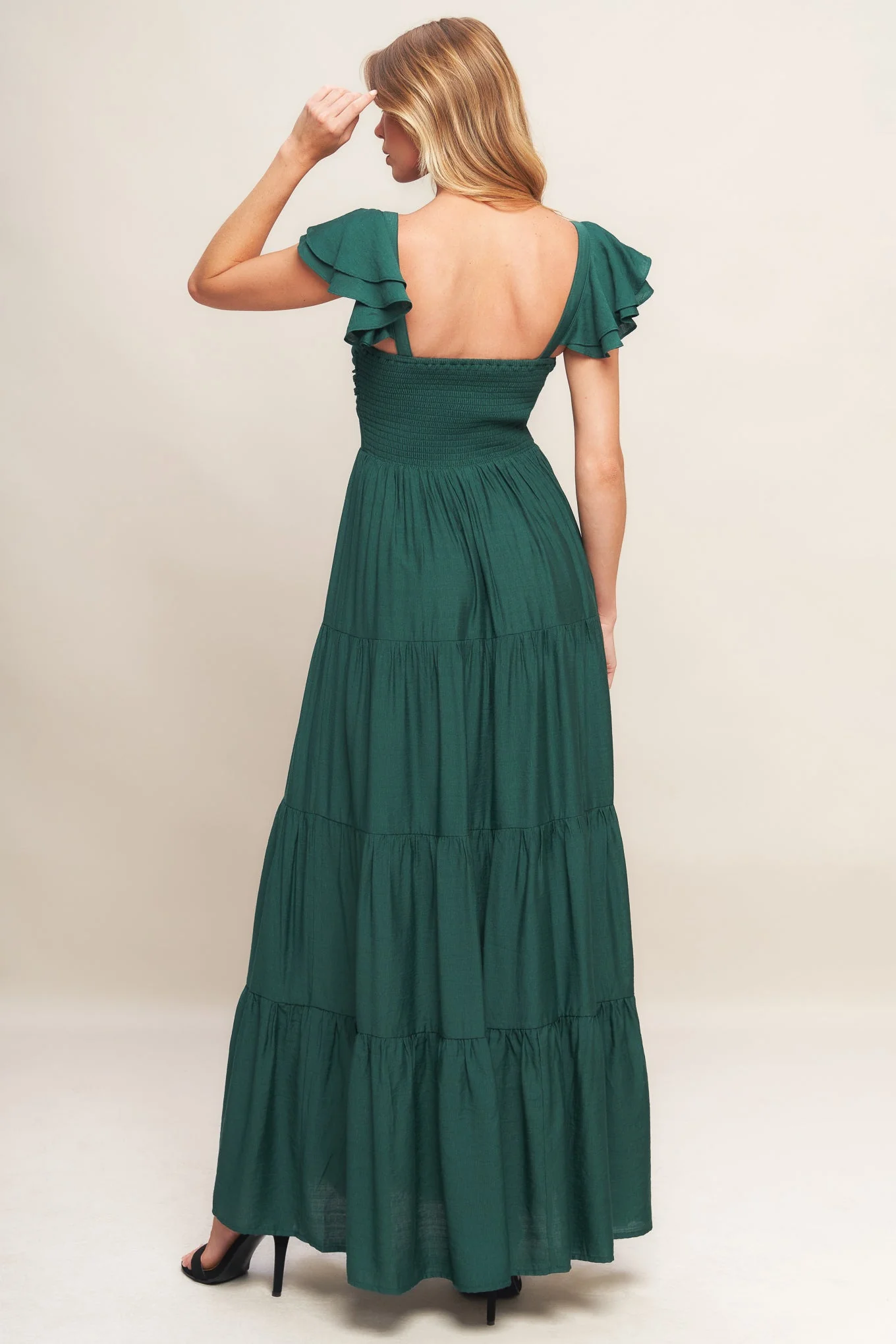 MARIBELLE MAXI DRESS - FOREST GREEN - Image 4