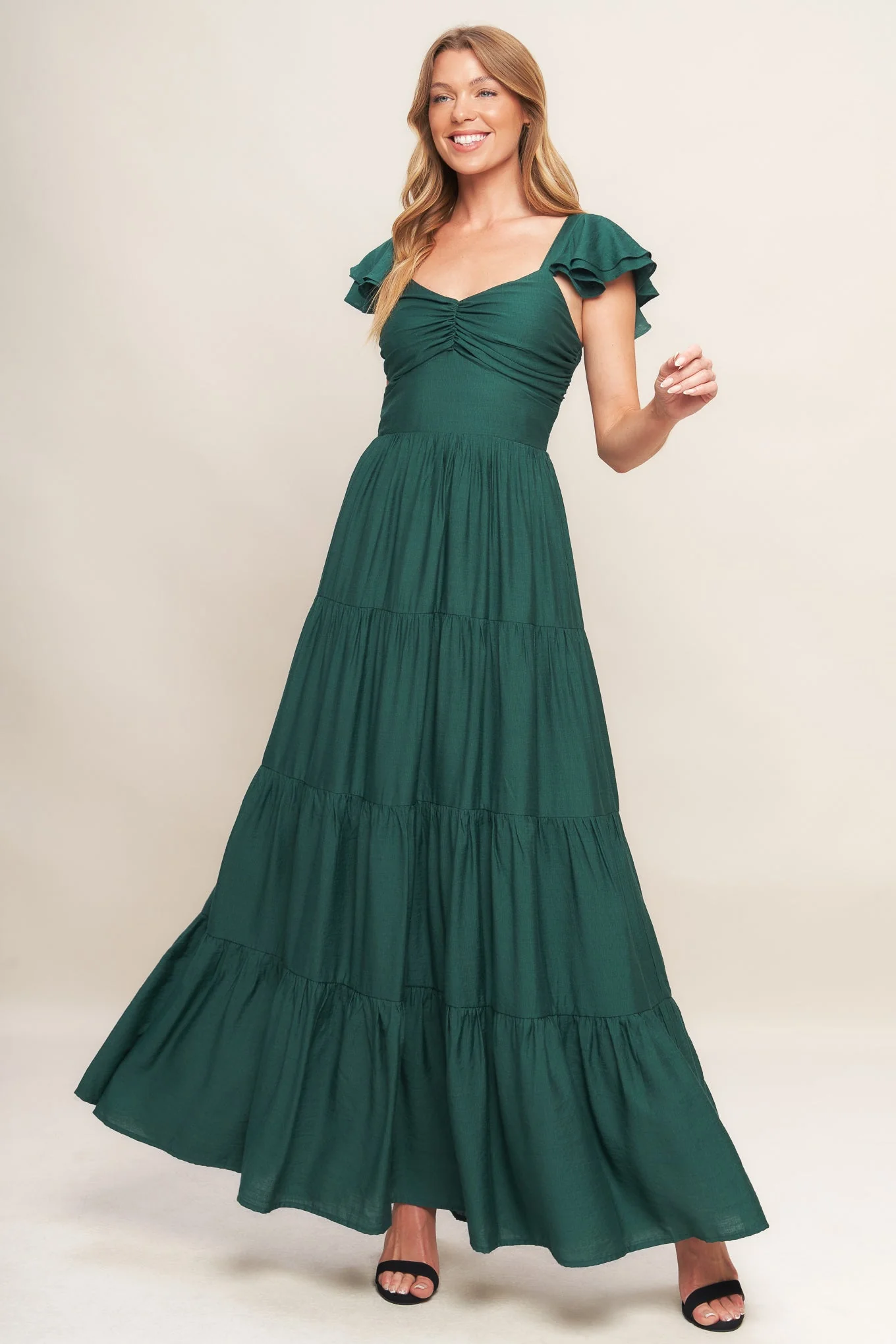 MARIBELLE MAXI DRESS - FOREST GREEN - Image 5