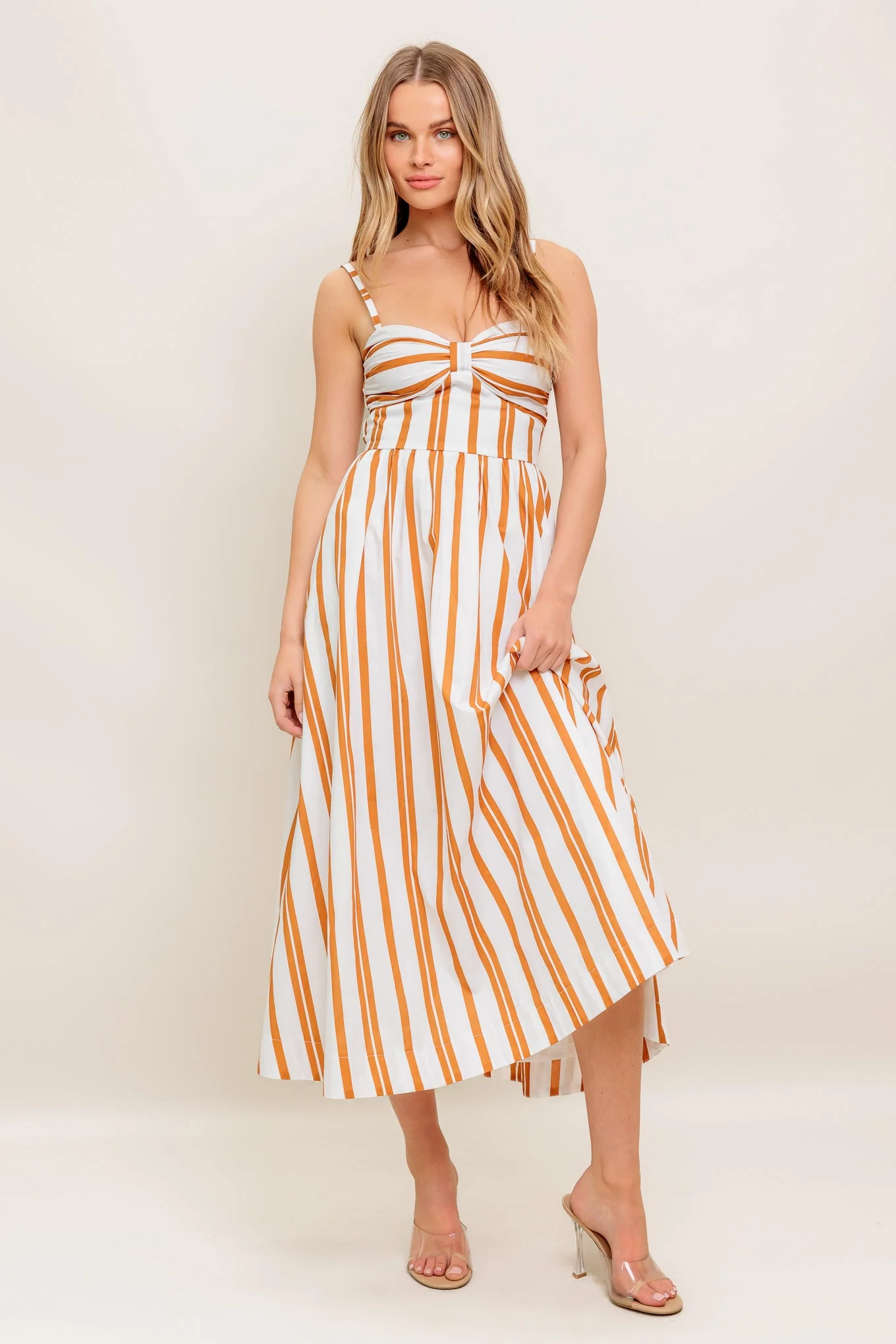 MARIGOLD MIDI DRESS - SWEETHEART STRIPED DRESS - Image 5
