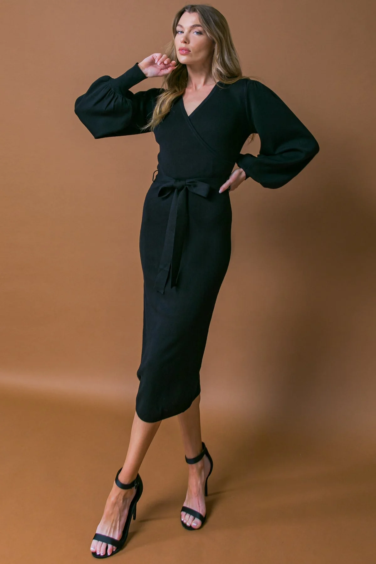 MATILDA MIDI LONG SLEEVE SWEATER DRESS - Image 3