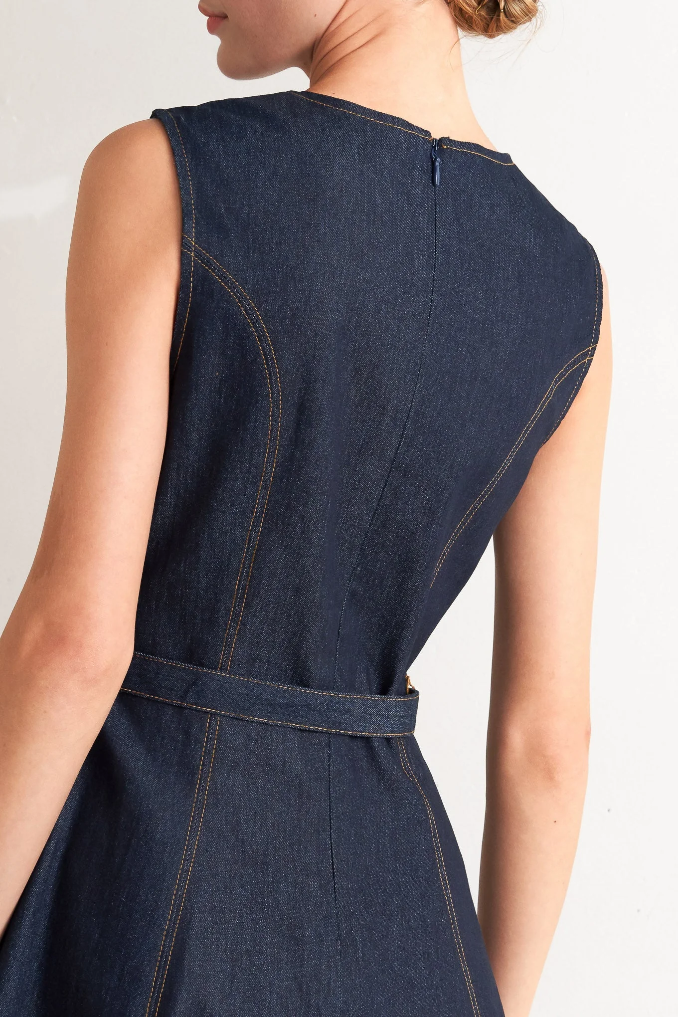 MODERN DARK DENIM MIDI DRESS - Image 4