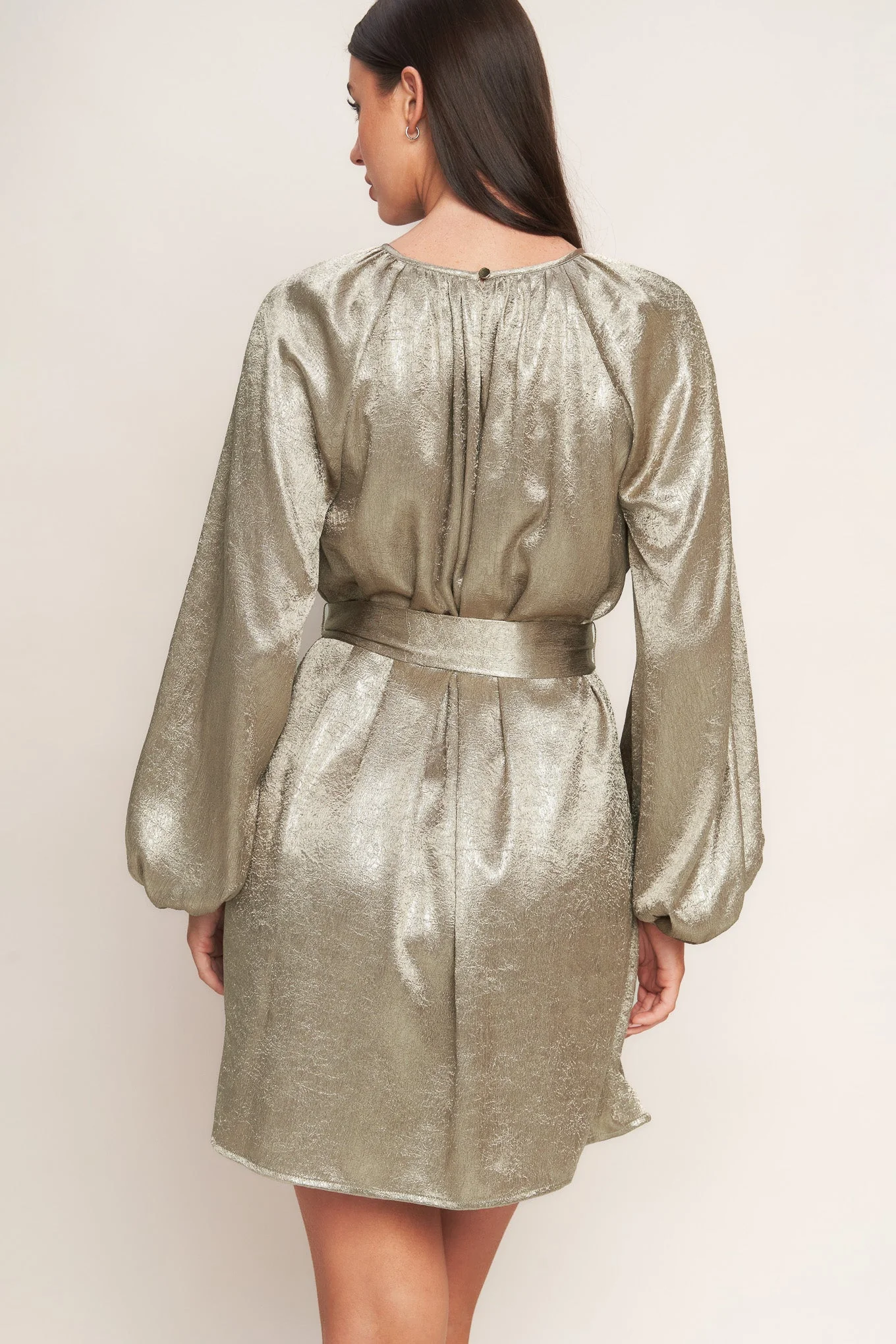 MOONRISE HAZE FOILED LONG SLEEVE MINI DRESS - Image 4