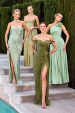 Ida Gown - Strapless Shimmer Chiffon Dress with Scarf - Image 18