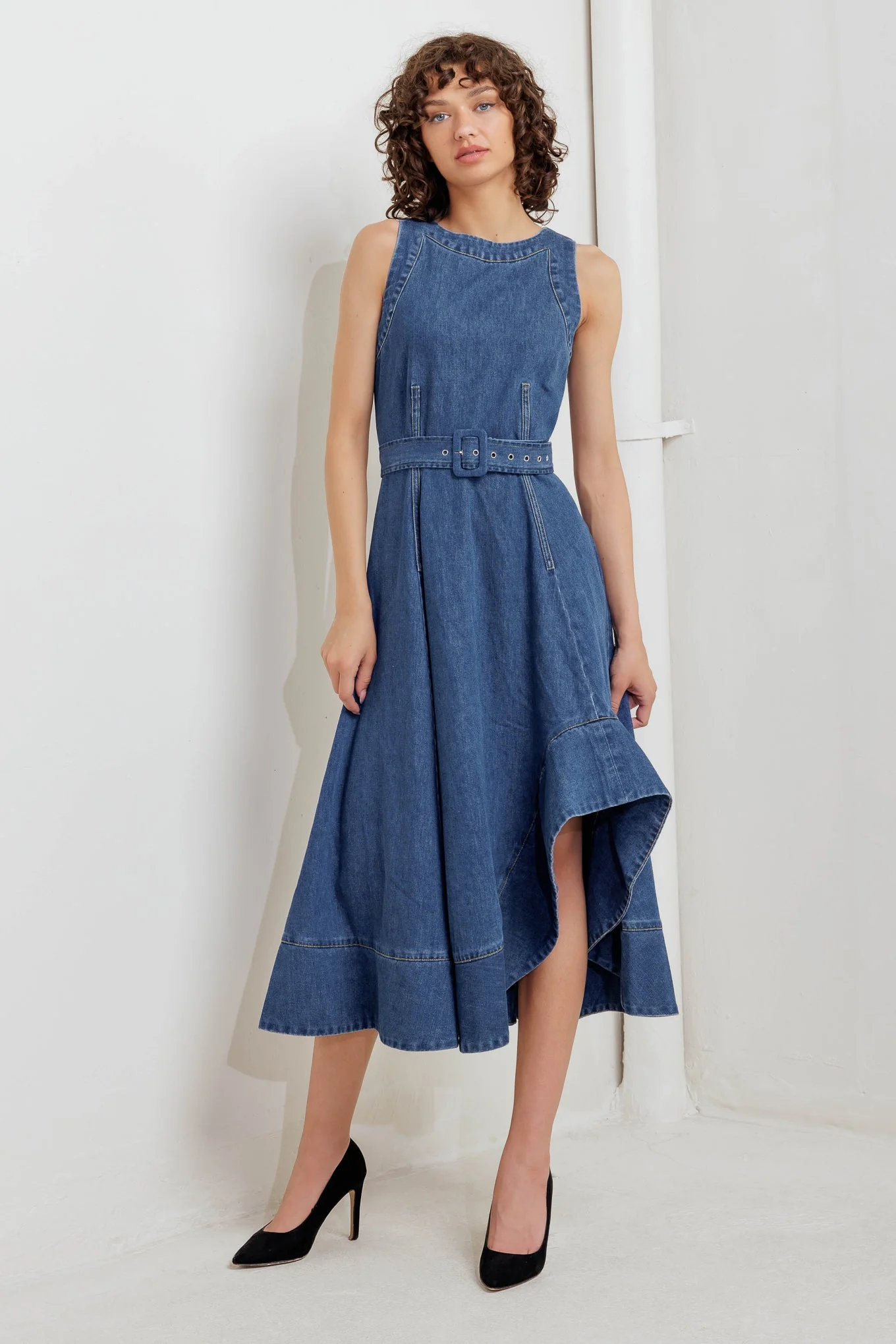 POET’S MUSE DENIM MIDI DRESS - Image 3