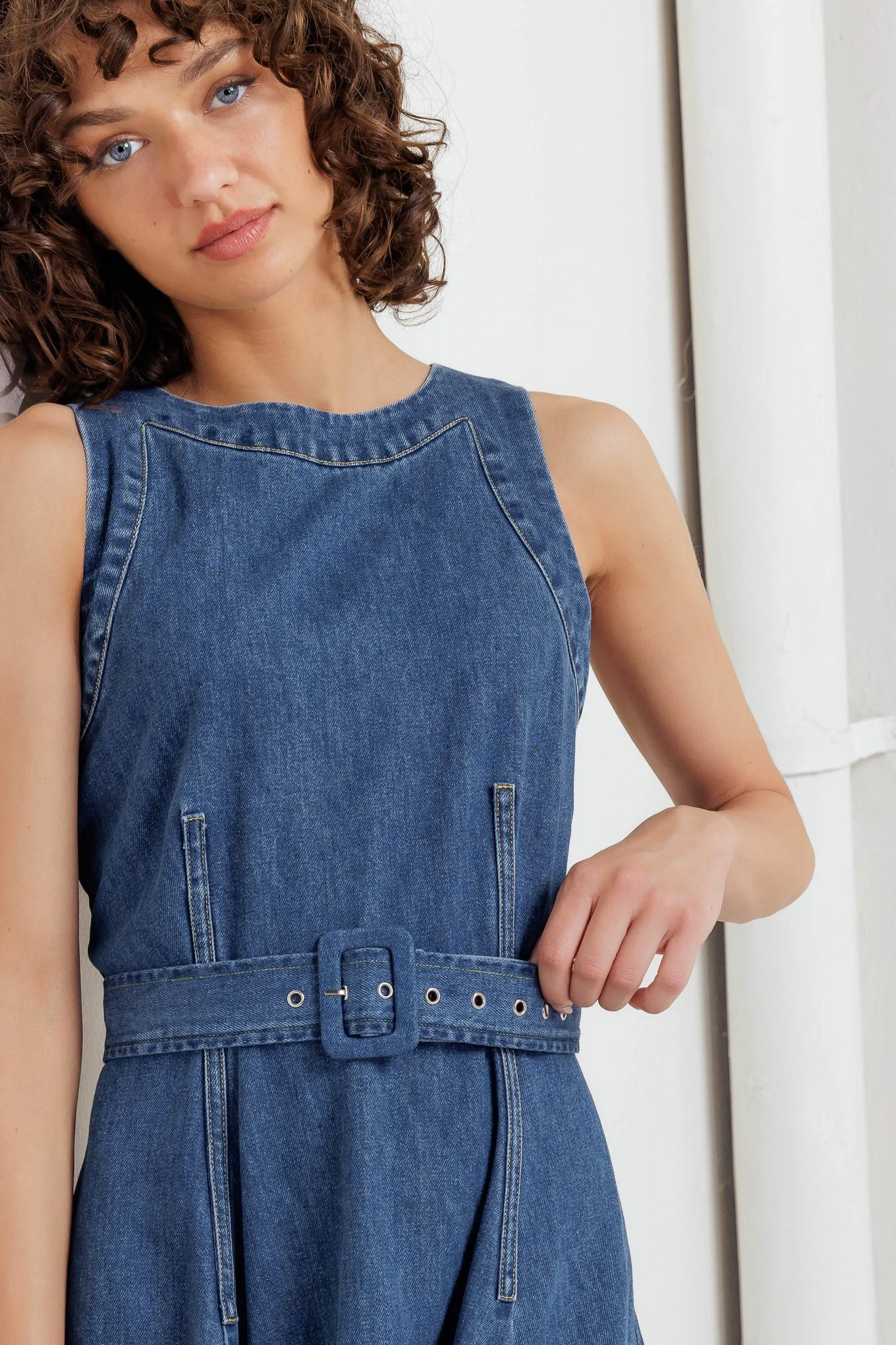 POET’S MUSE DENIM MIDI DRESS - Image 5