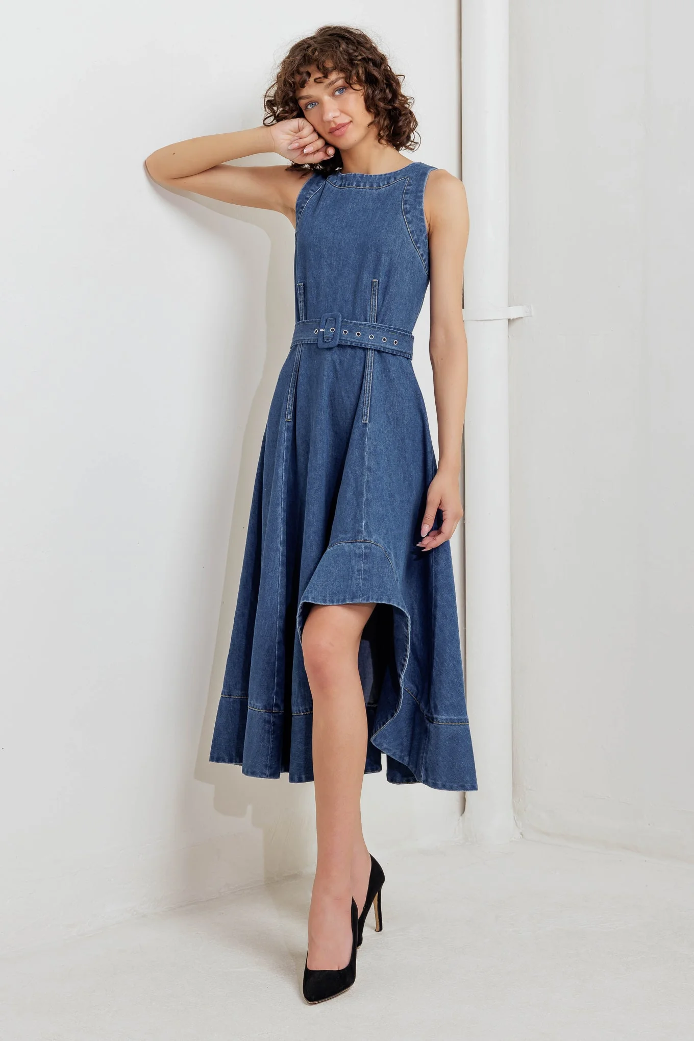 POET’S MUSE DENIM MIDI DRESS - Image 6