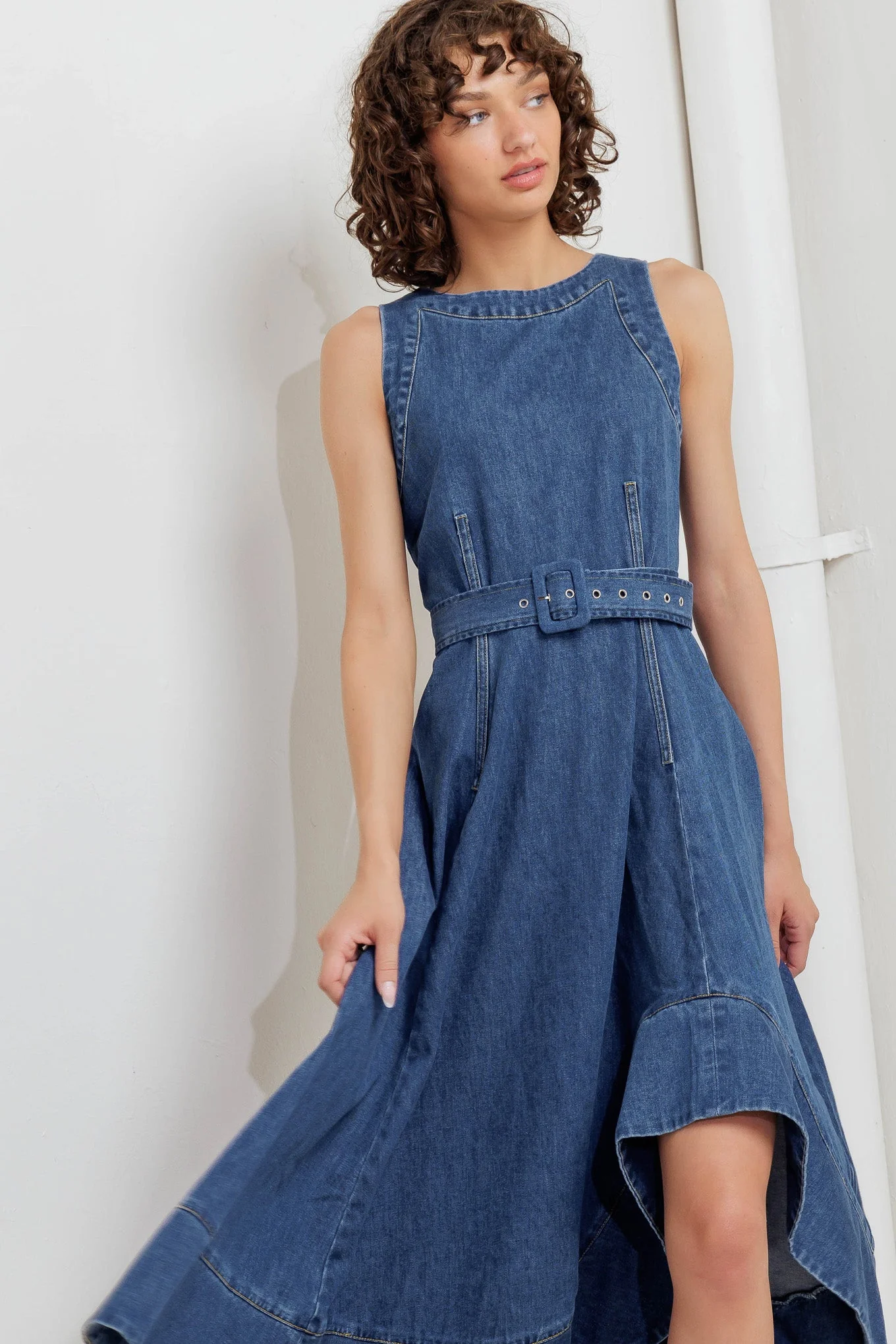 POET’S MUSE DENIM MIDI DRESS - Image 7