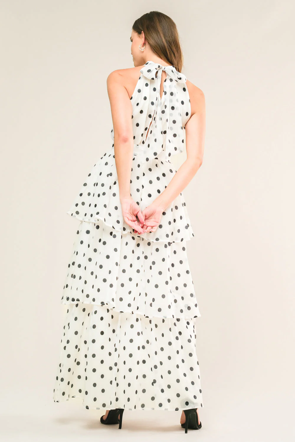 PRETTY IN POLKA DOTS - HALTER MAXI DRESS - Image 2