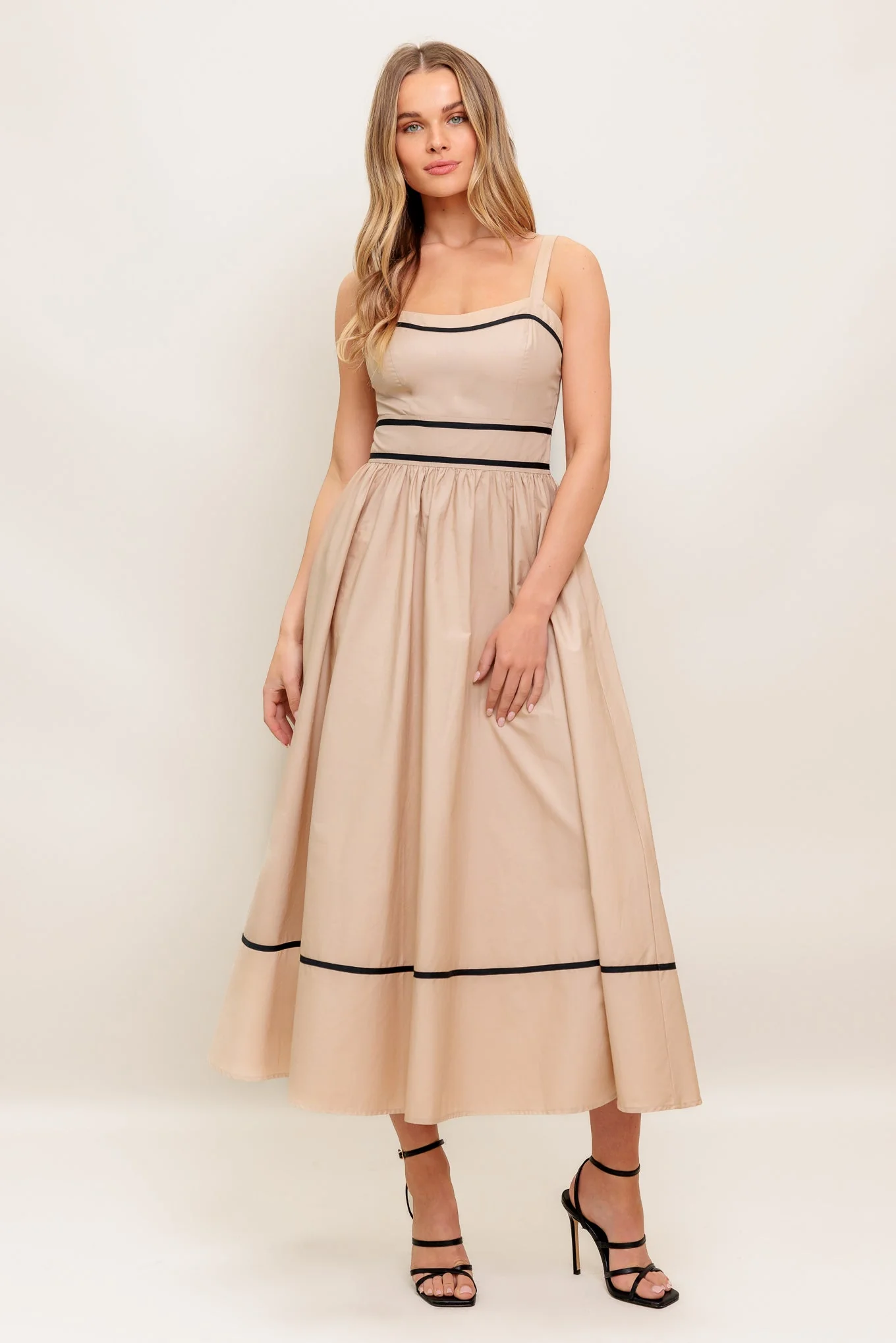 QUEENY MIDI DRESS - TAUPE - Image 5