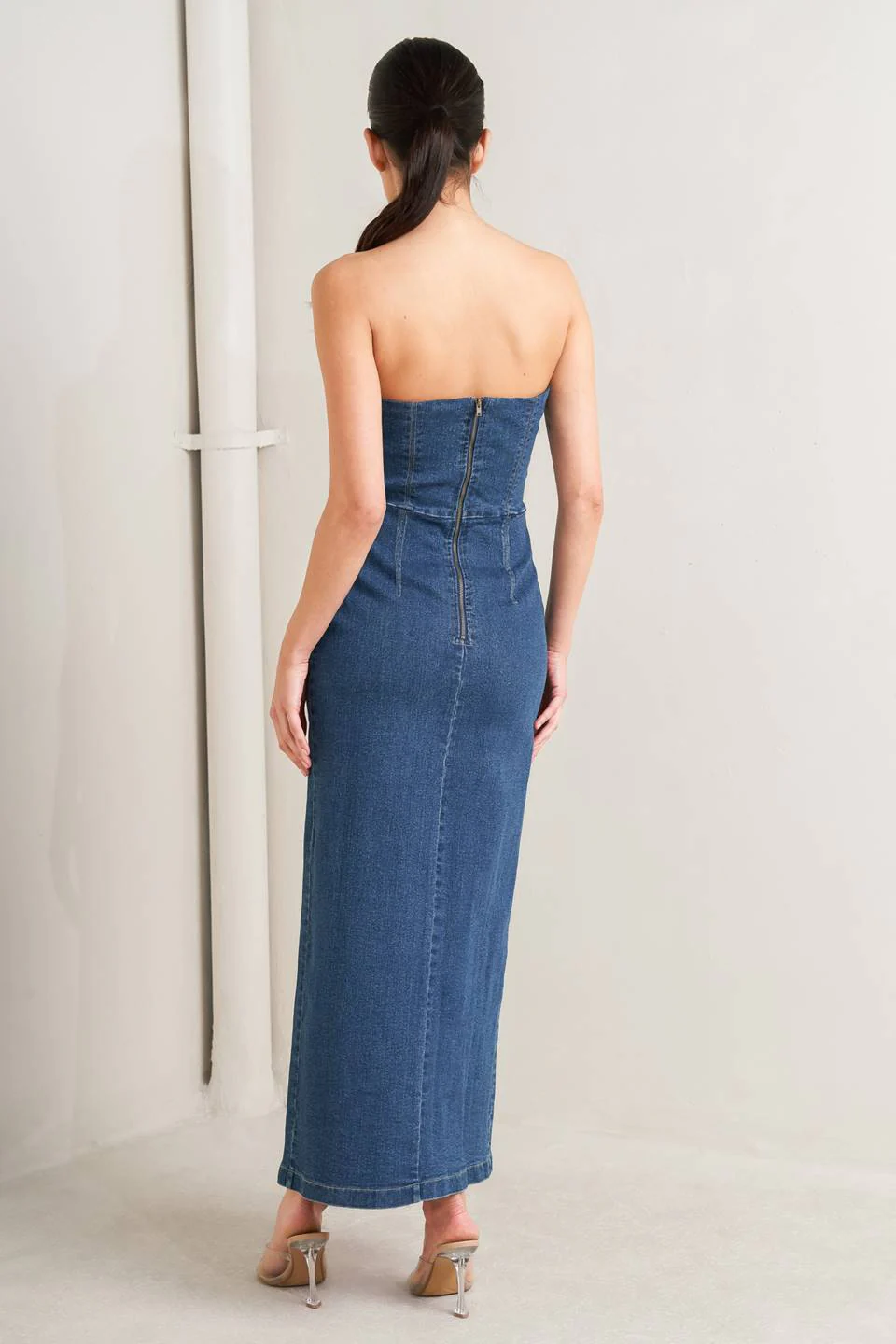 RAW ECHO DENIM MIDI DRESS - Image 2