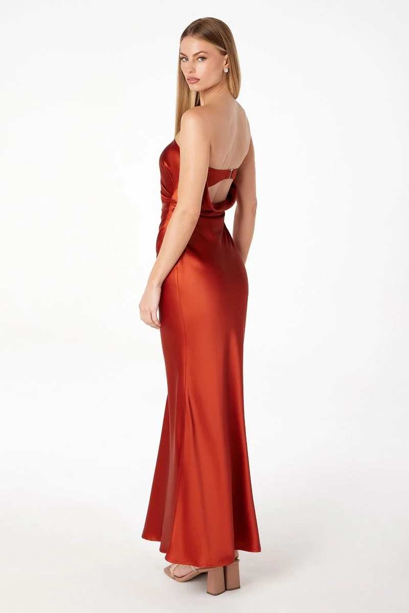 Ruthie Satin Strapless Maxi Dress - Image 5